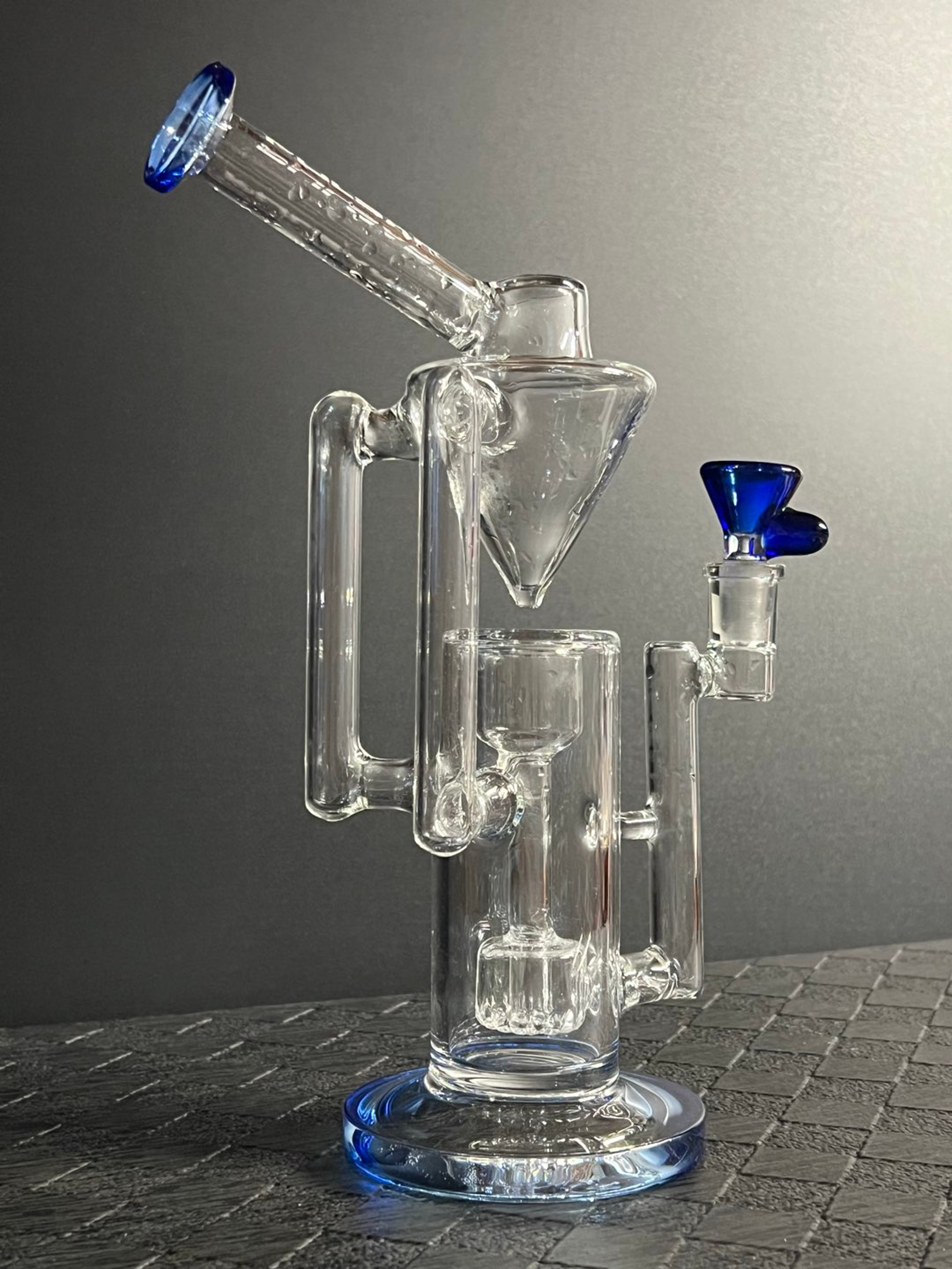 Preview pic of Pulsar Blue 14mm Open Drain Recycling Rig Bong