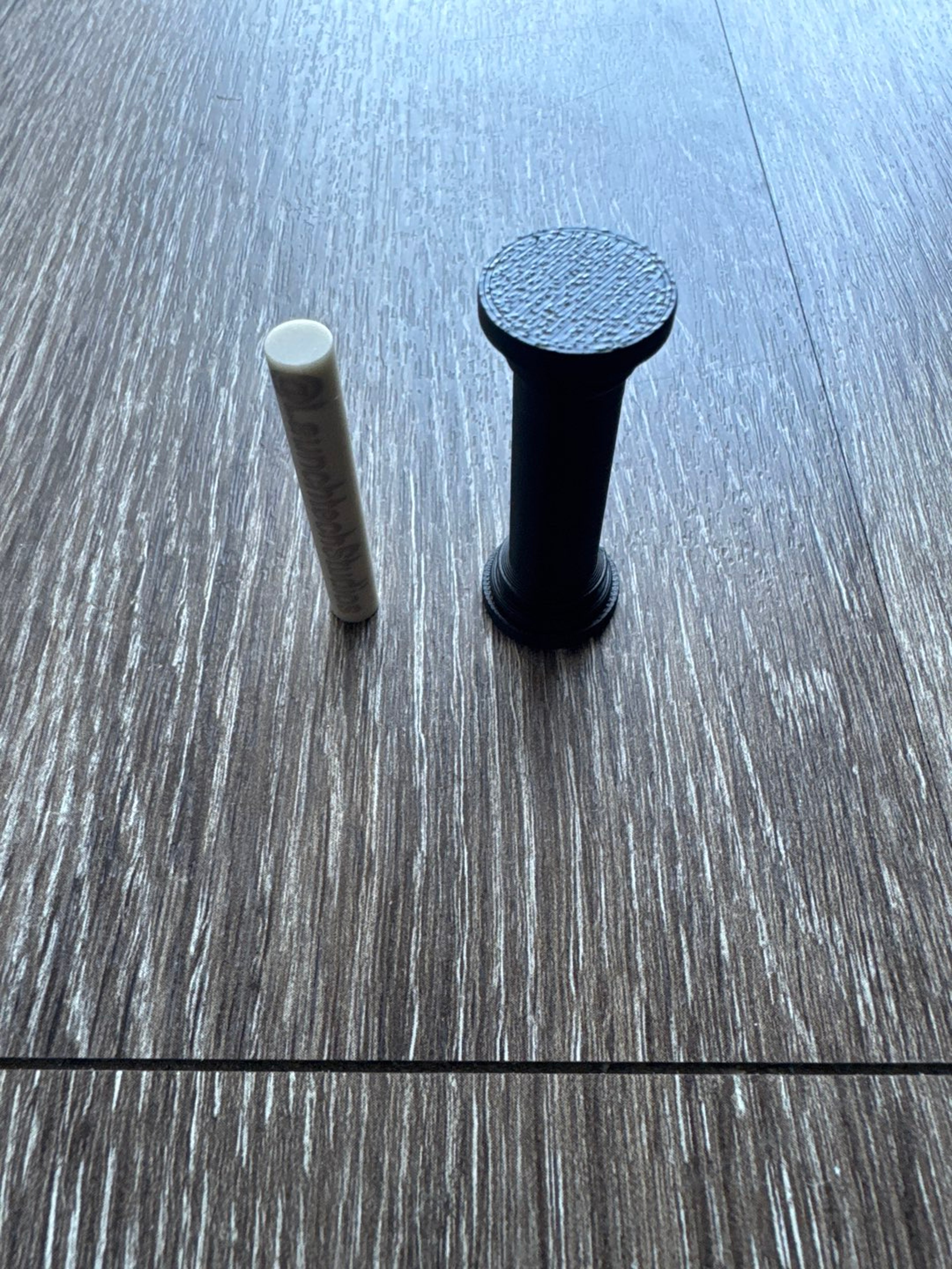 Preview pic of Aluminum Nitride pillar AlN 6mm x 45mm engraved “LaunchTech Studios” Pinnacle Pillars Om Quartz