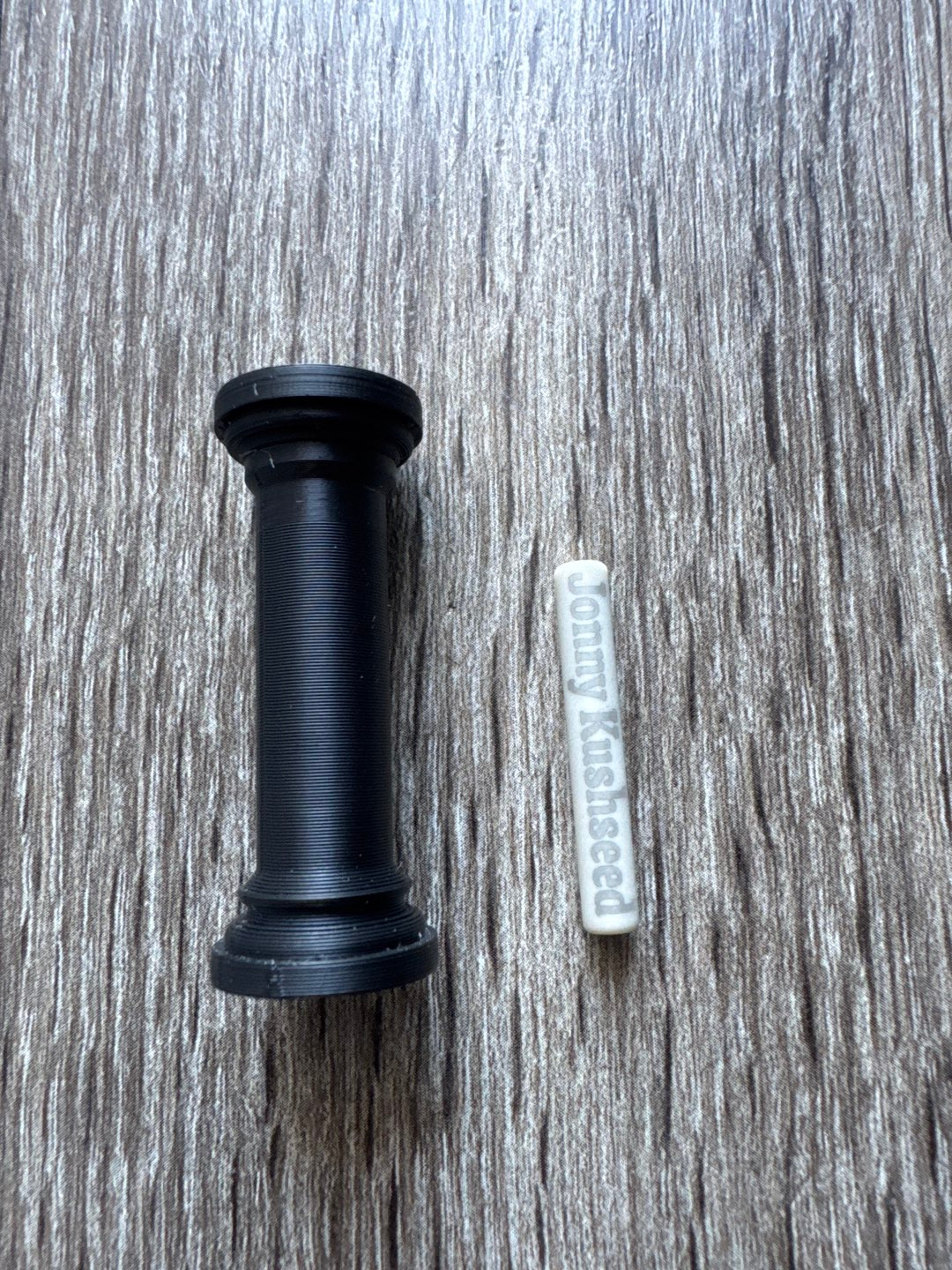 Preview pic of New “Om Quartz” Aluminum nitride pillar AlN engraved Johnny Kushseed 4mm x 30mm - Pinnacle Pillars