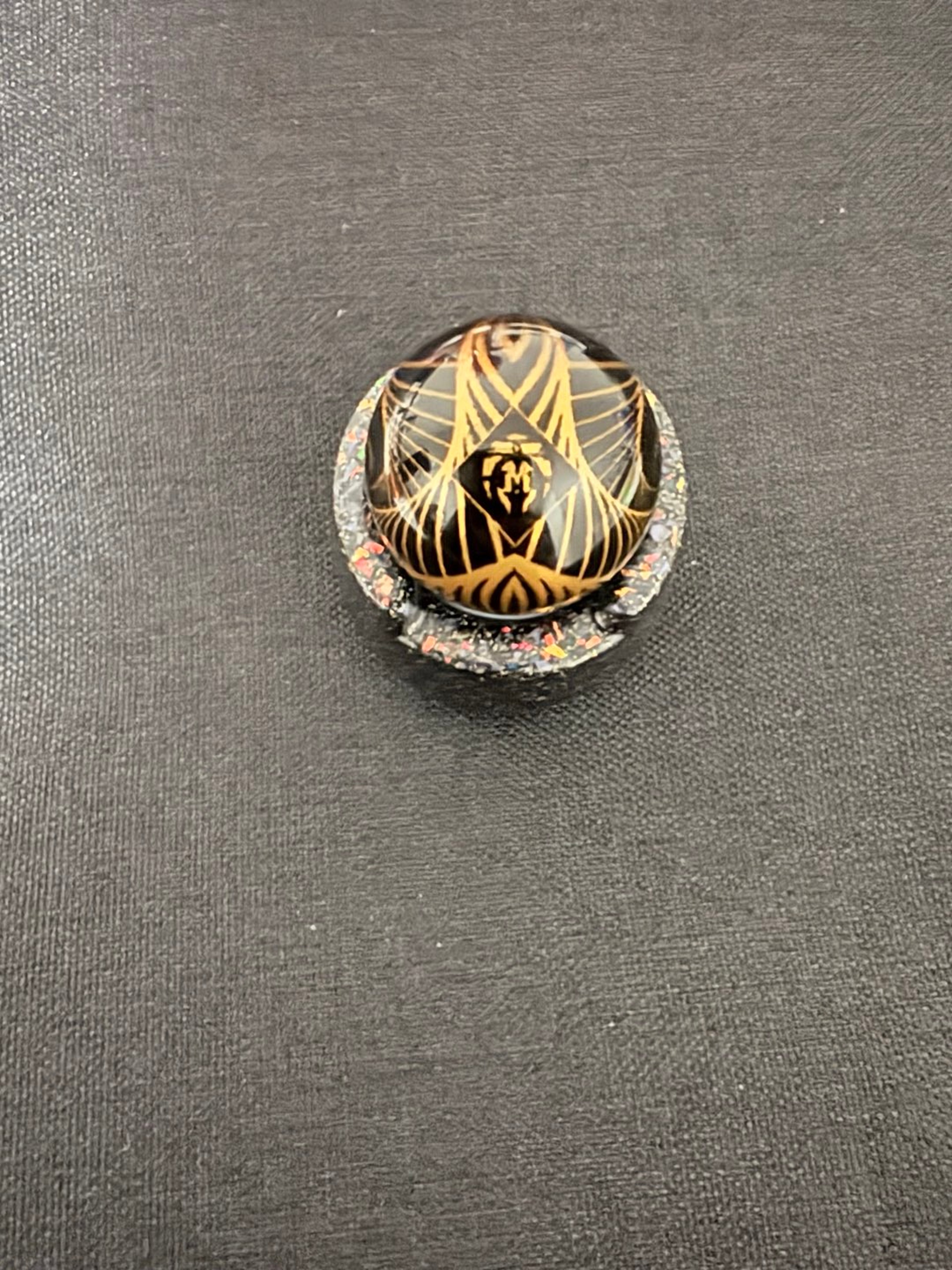 Preview pic of Mothership Glass Infinity Marble with Ascending Tom Cap Holder Black Galaxy