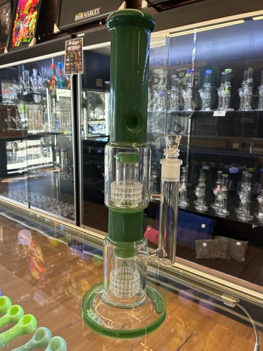 Preview pic of 16” Stemless Tube with Double Perc and 18mm Snapper Bowl
