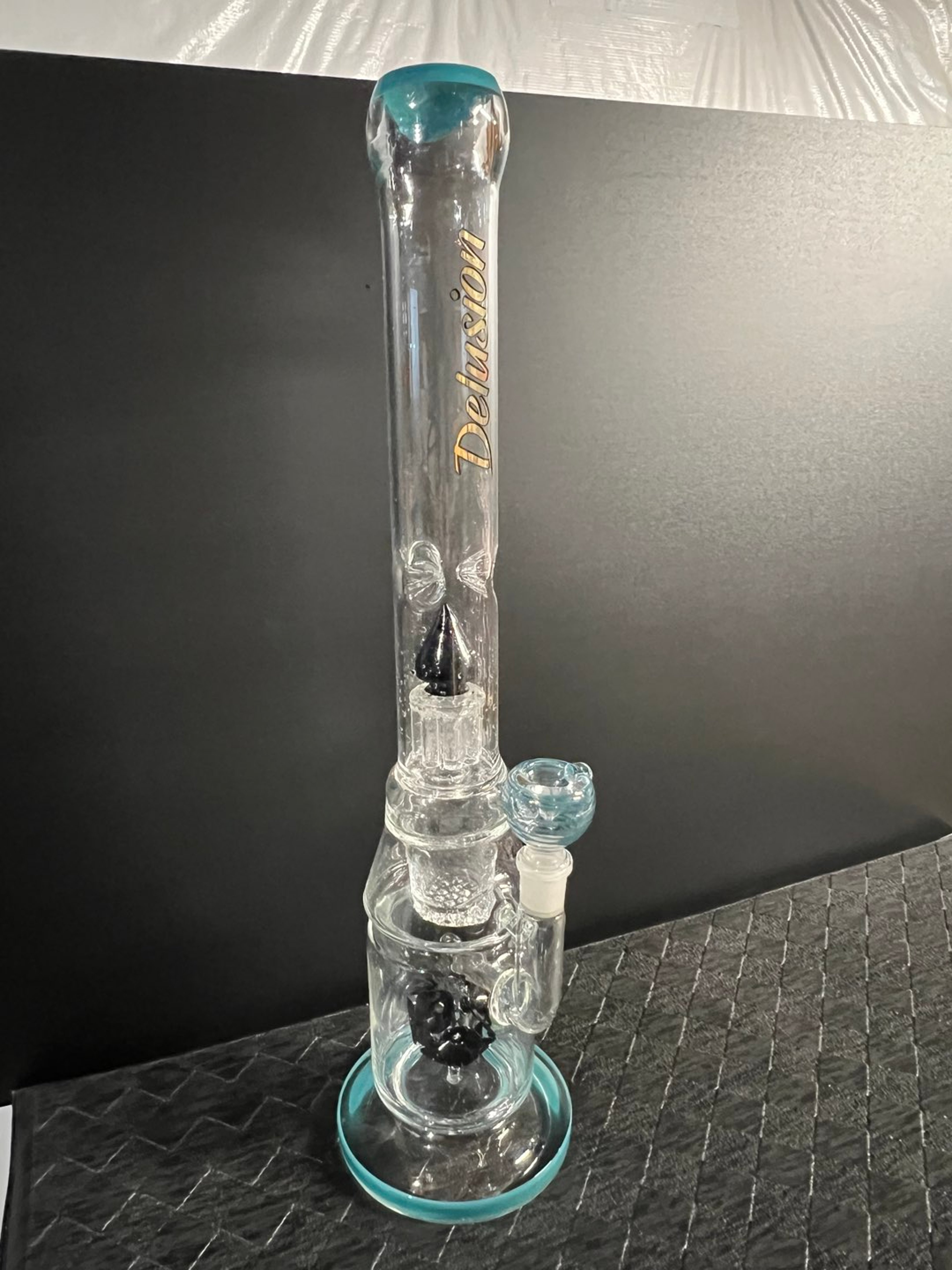 Delusion Blue 18mm Triple Perc Bong image 0