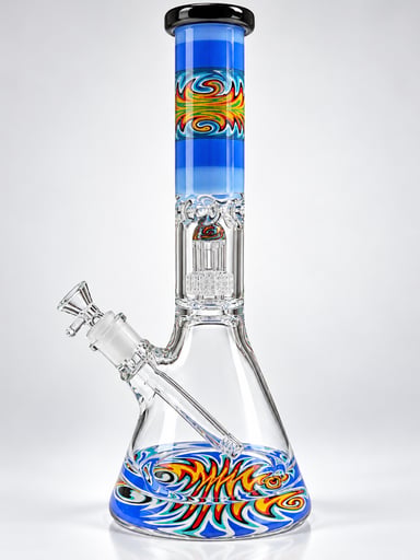 Preview pic of Wig Wag Beaker Bong – Matrix Perc Glass Water Pipe