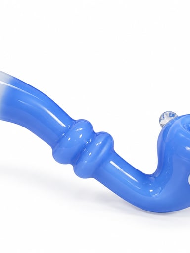 Preview pic of 5” Two-Tone Blue & White Sherlock Glass Pipe