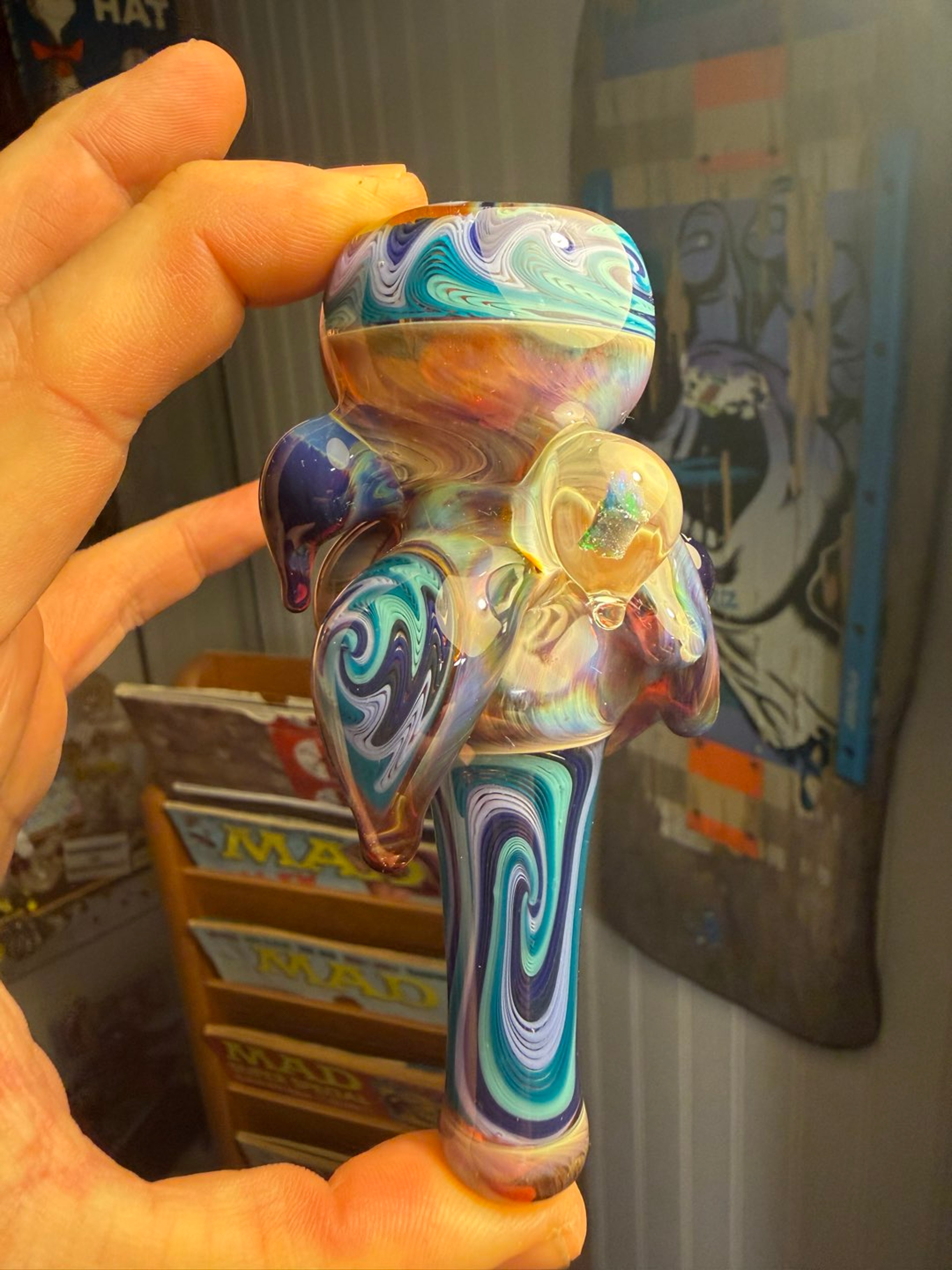Preview pic of Large worked OG chillum with opal