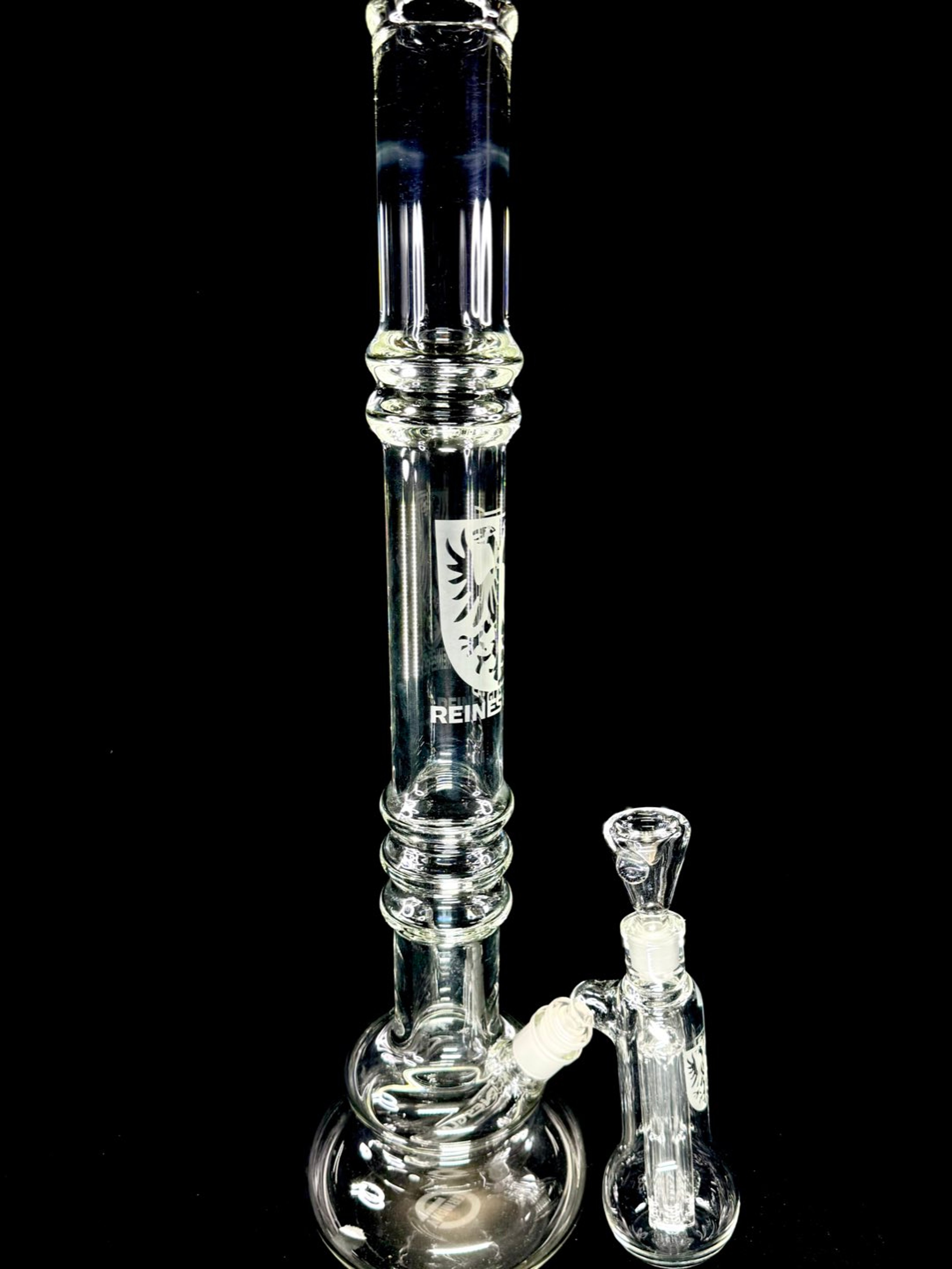 Preview pic of DEADSTOCK NEW 2009 Pure Glass "Reines Glas” 22” Tube Set w/ Matching Perc Ash Catcher