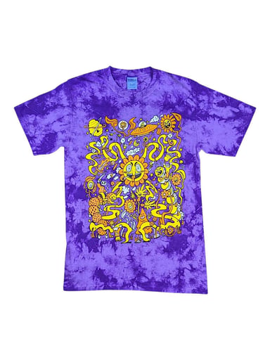 Preview pic of Skully Vibes "Battle for the Garden" Shirt - Purple Dye