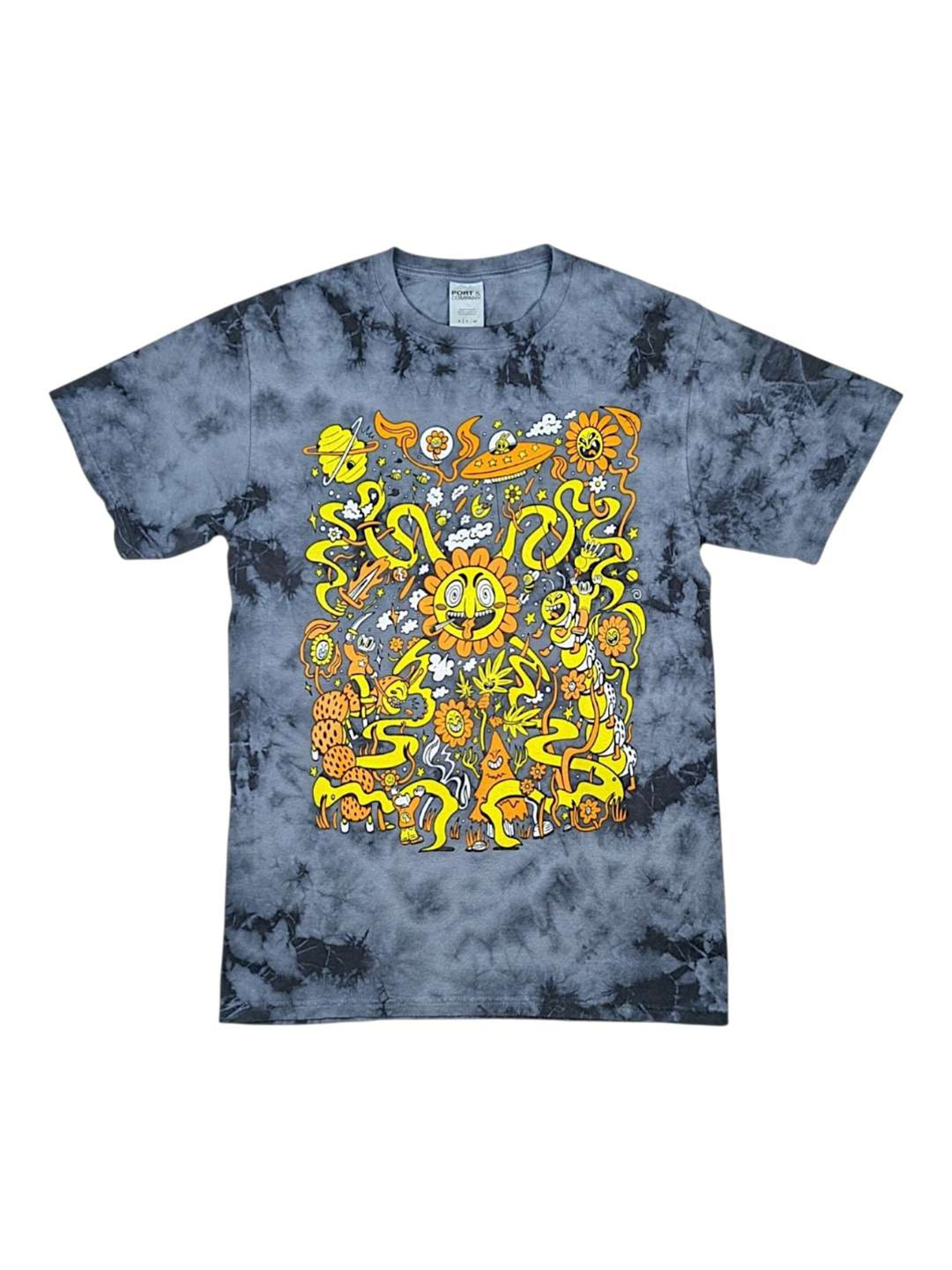 Preview pic of Skully Vibes "Battle for the Garden" Shirt - Gray Dye - Small & Medium