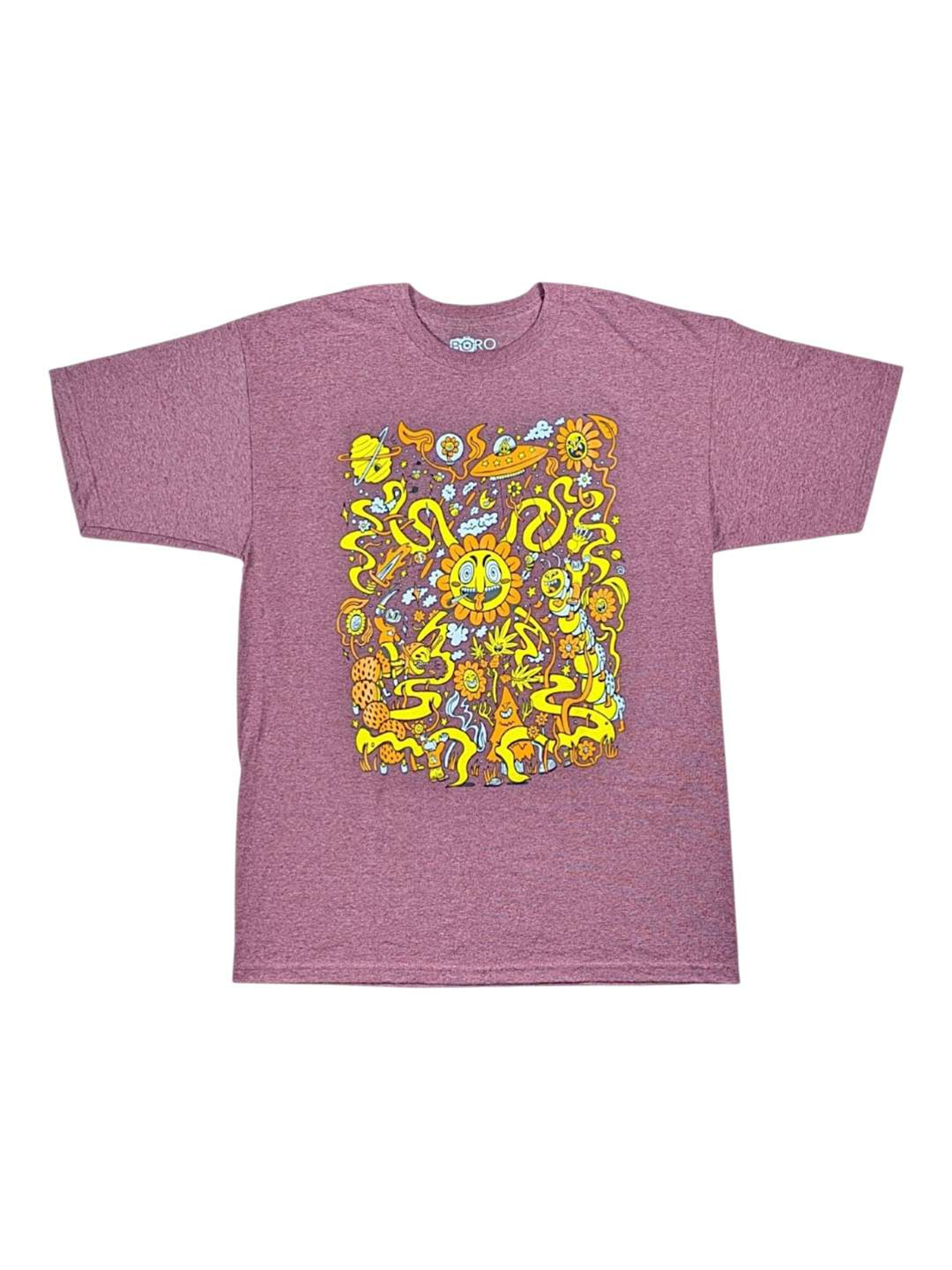 Preview pic of Skully Vibes "Battle for the Garden" Shirt - Maroon - Large