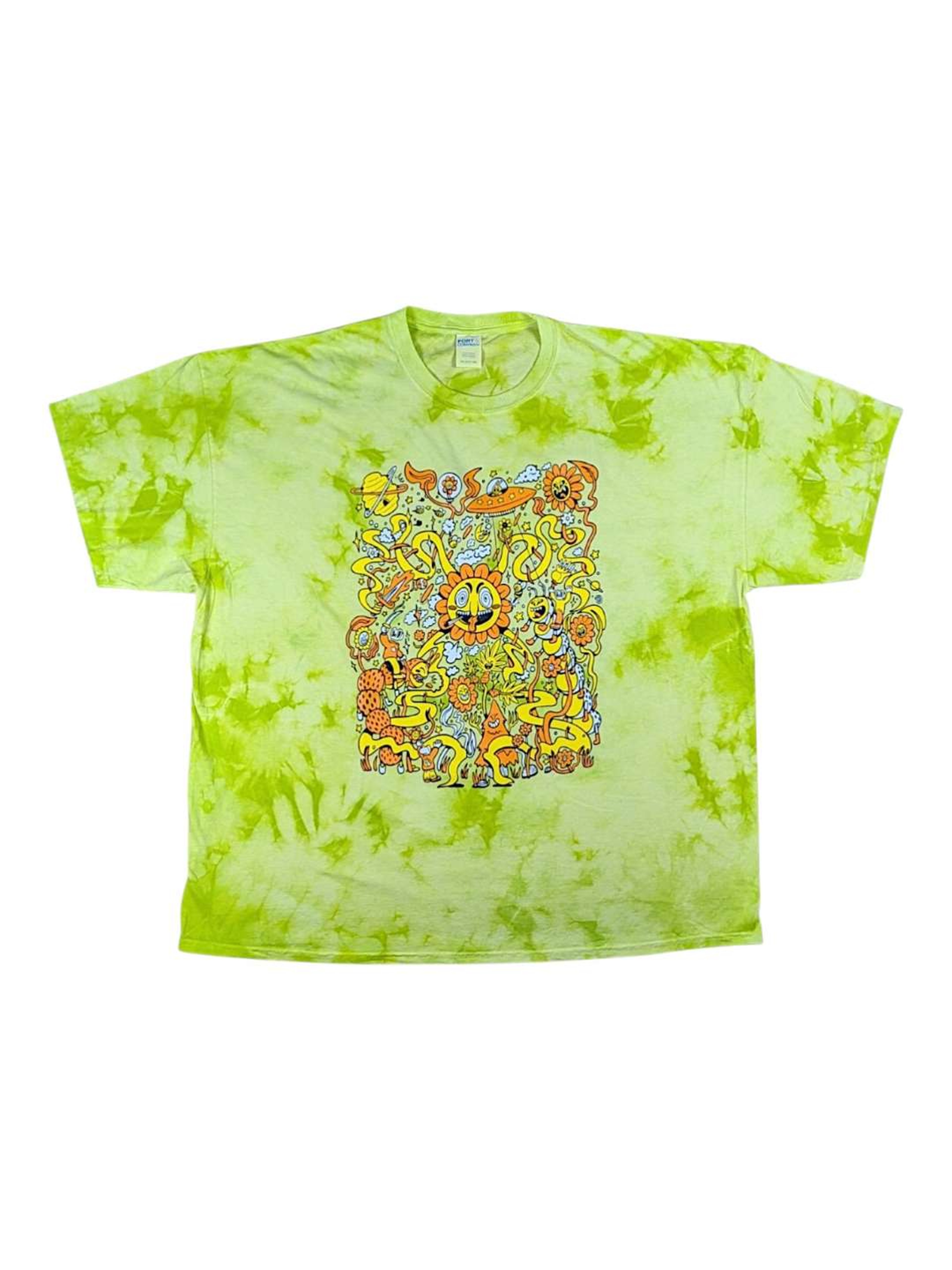 Preview pic of Skully Vibes "Battle for the Garden" Shirt - Green Dye - 3XL & 4XL
