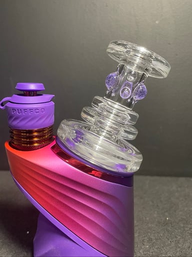 Preview pic of AJ Surf City Puffco Dry Top w/Color Dots Purple Lolipop
