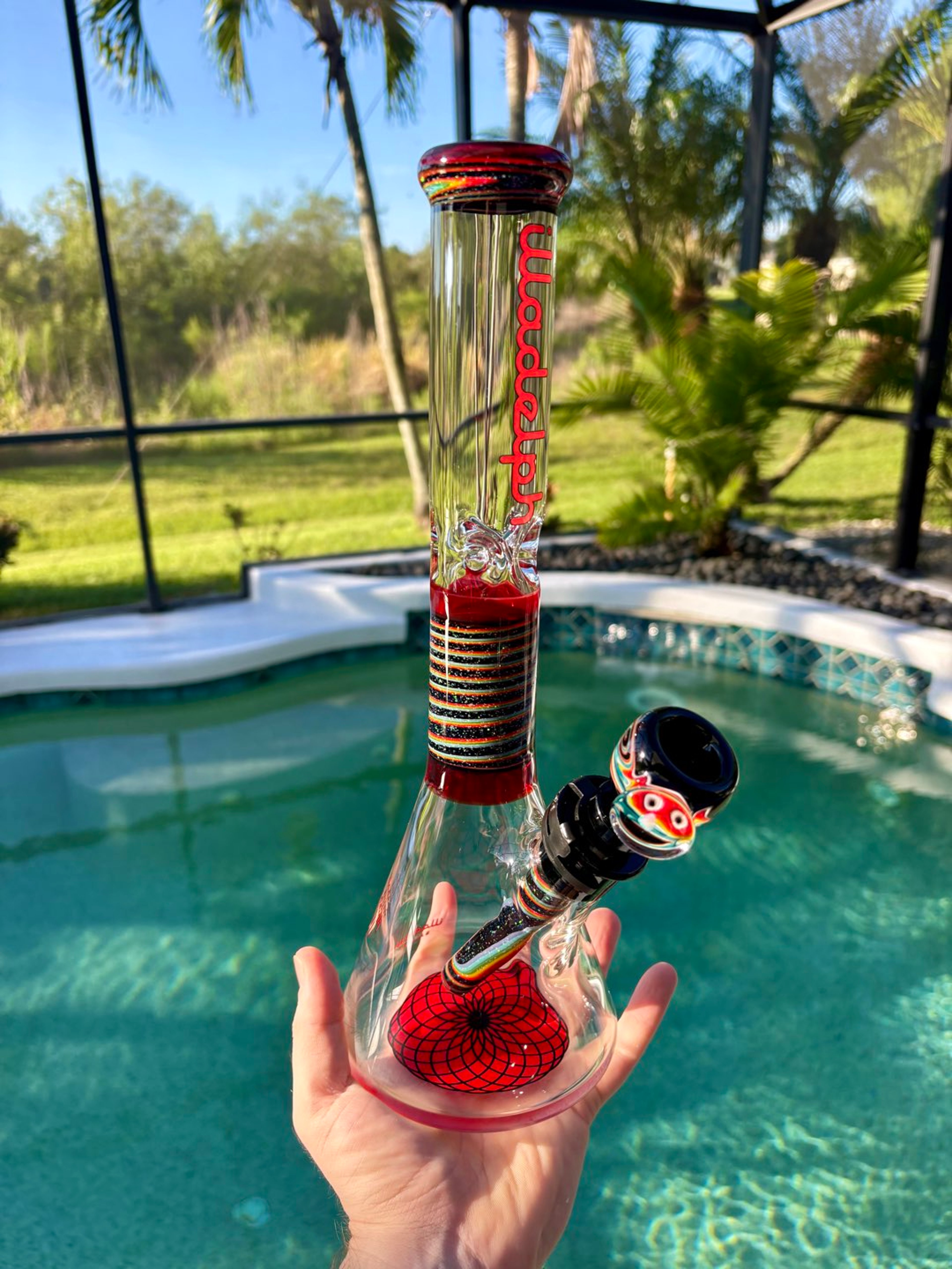 Preview pic of Illadelph Red Elvis Worked Mini Beaker