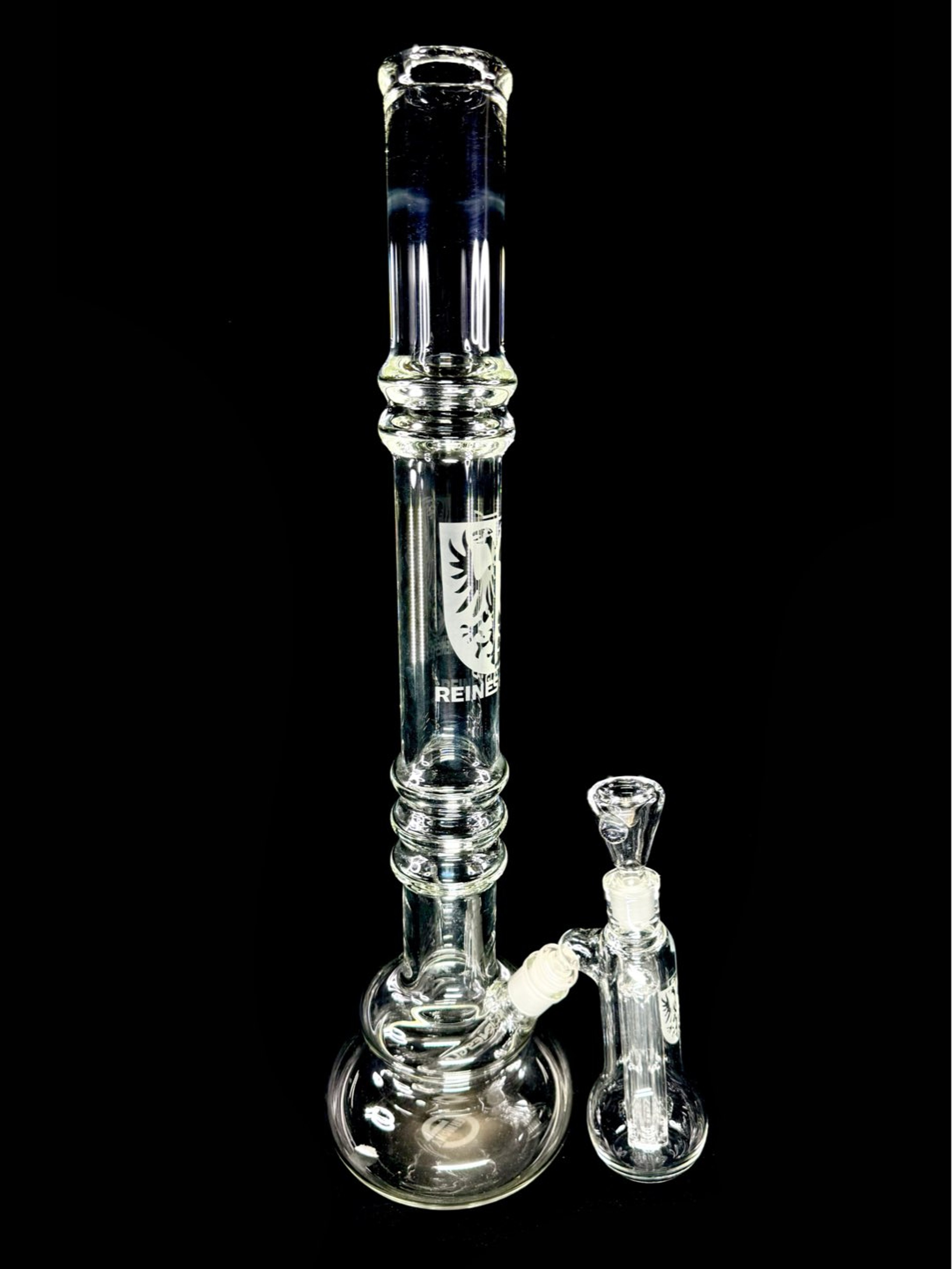 Preview pic of DEADSTOCK NEW 2009 Pure Glass "Reines Glas” 22” Tube Set w/ Matching Perc Ash Catcher