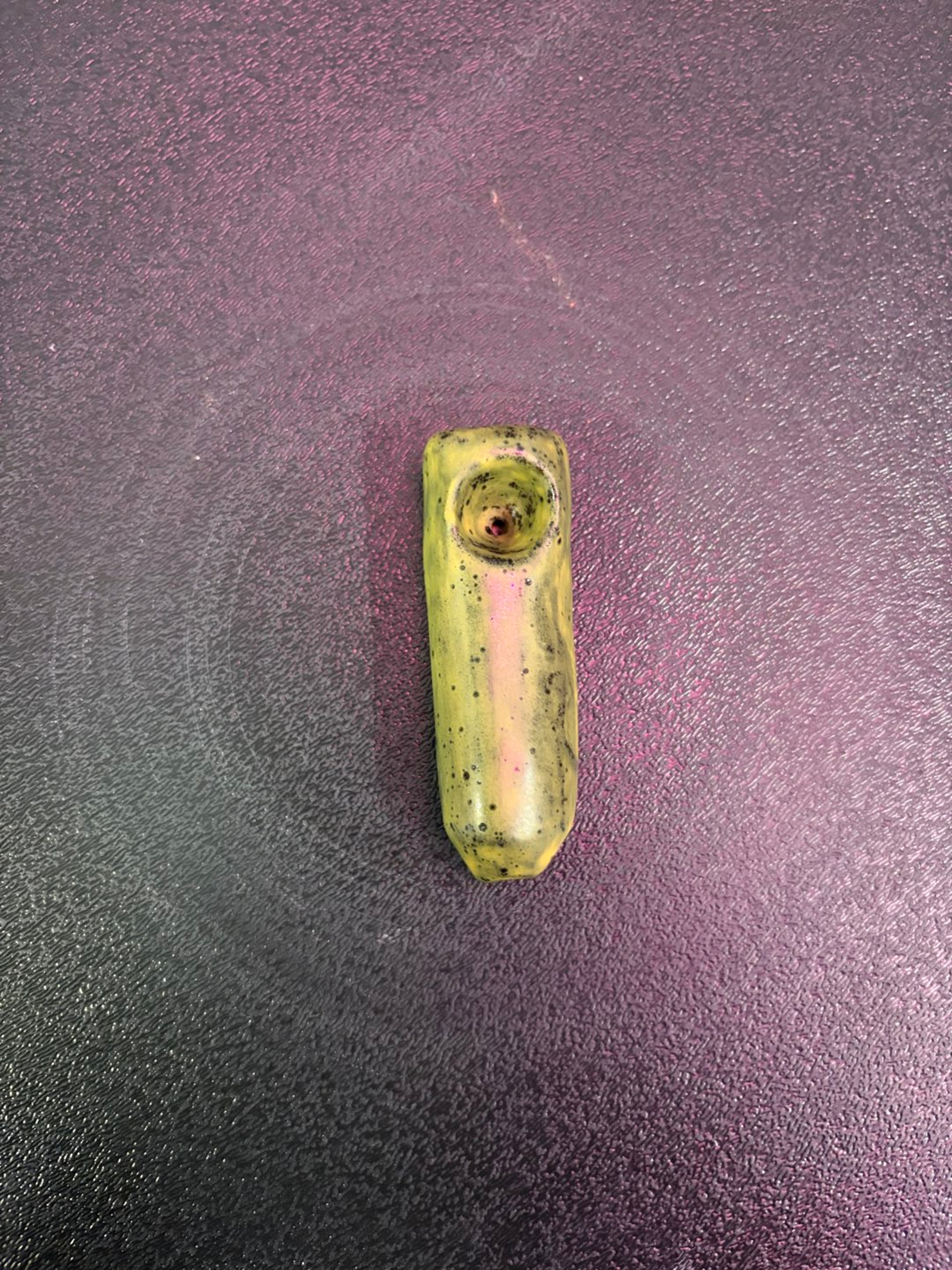 Speckled Green Ceramic Pipe, Handmade image 0