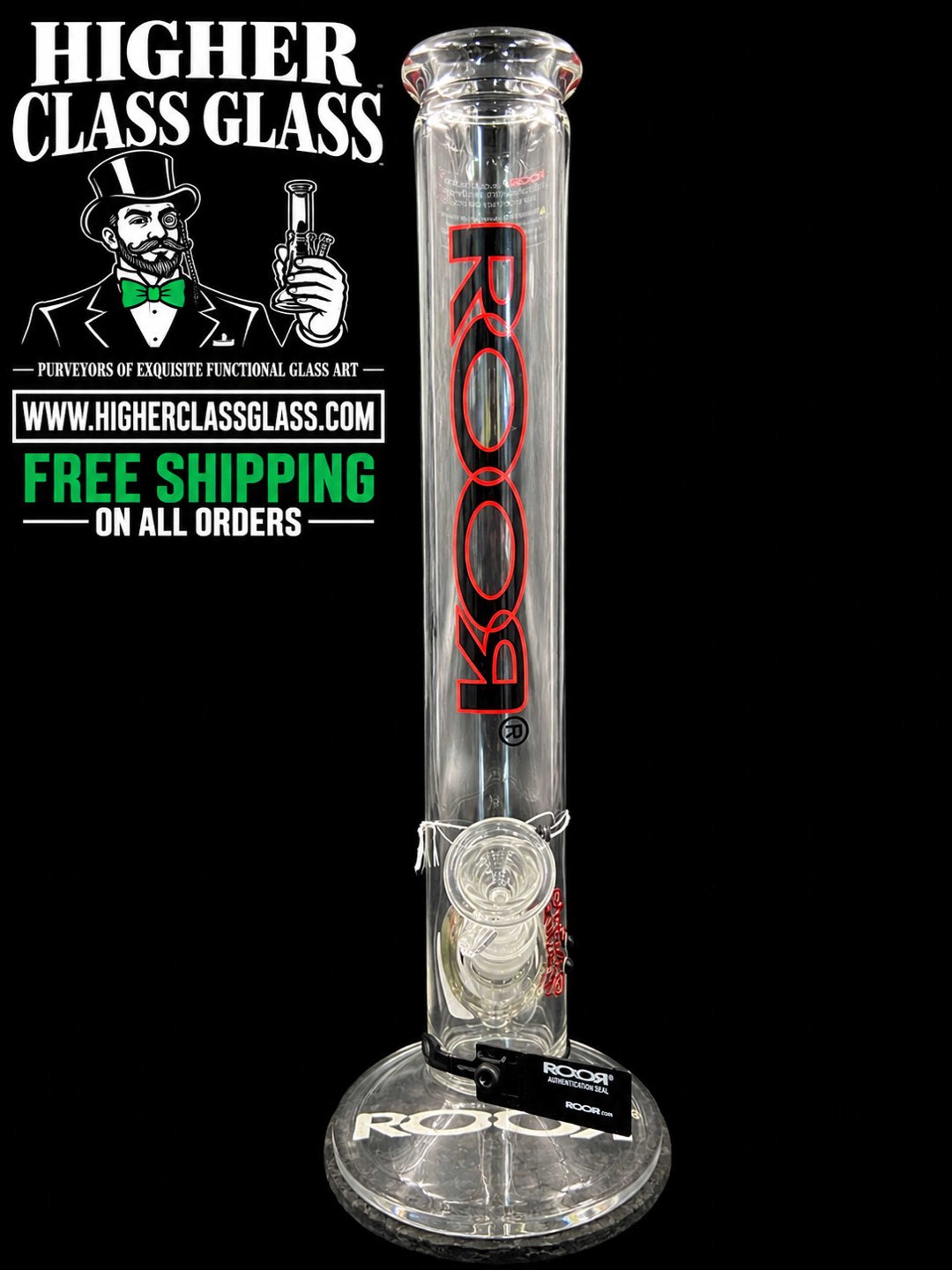 Preview pic of RooR 18” Zeaker Straight Tube-Black/Red Label