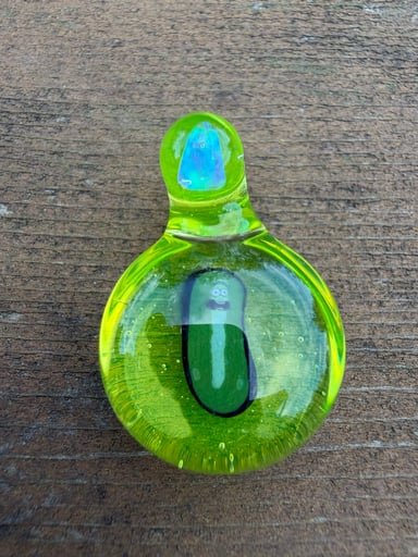 Preview pic of Fortunate Glass Pendant - pickle Rick