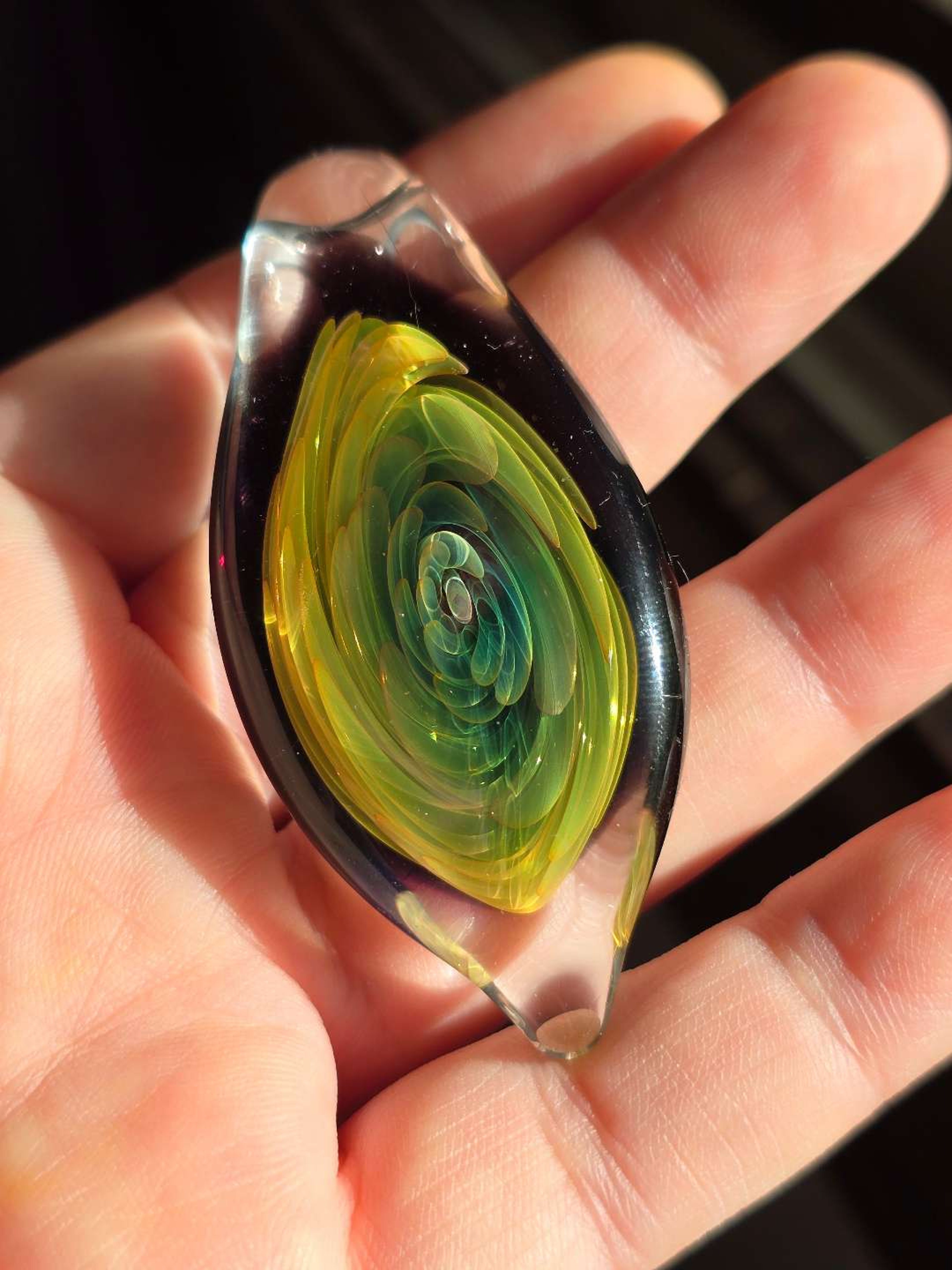 Preview pic of Fumed Vortex Borosilicate Glass Pendant
