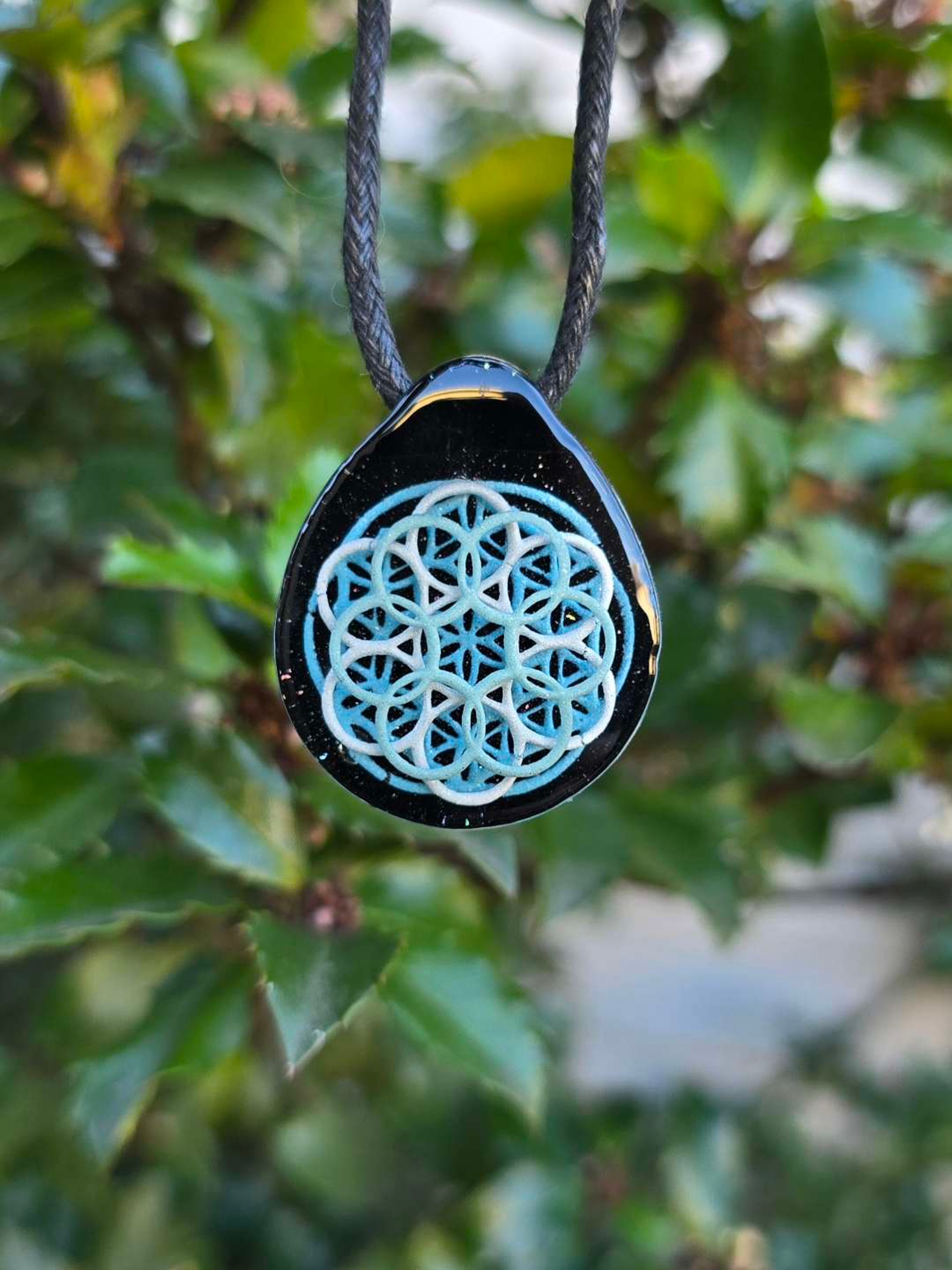 Flower of Life Dimensional Layered Glow Pendant image 0