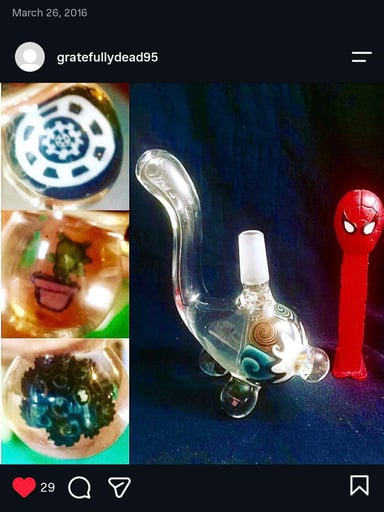 Preview pic of Sic Glass Teardrop Water Pipe with Dome Marbles