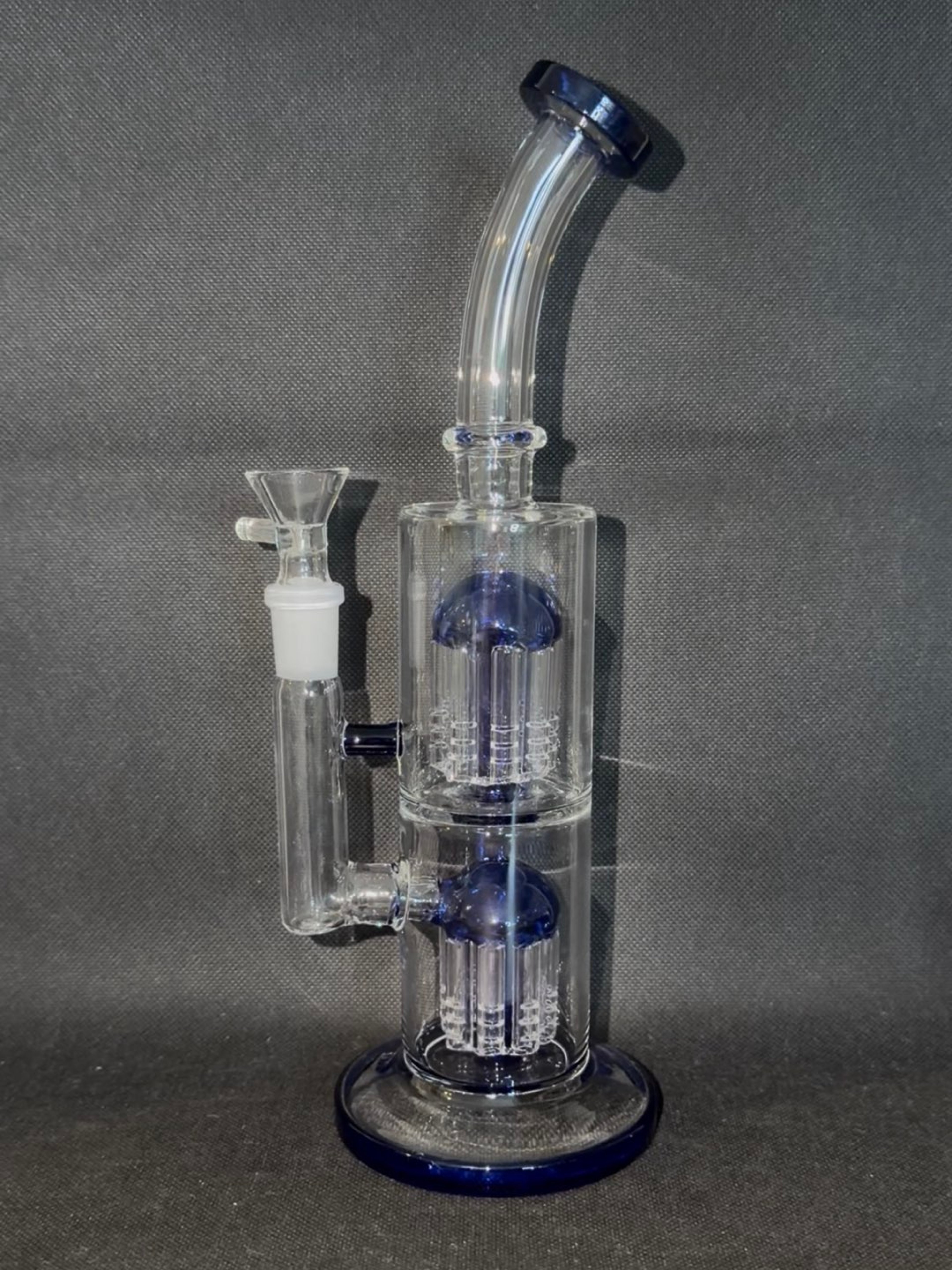 Preview pic of 14mm Blue Accented Dual 8 Arm Bong