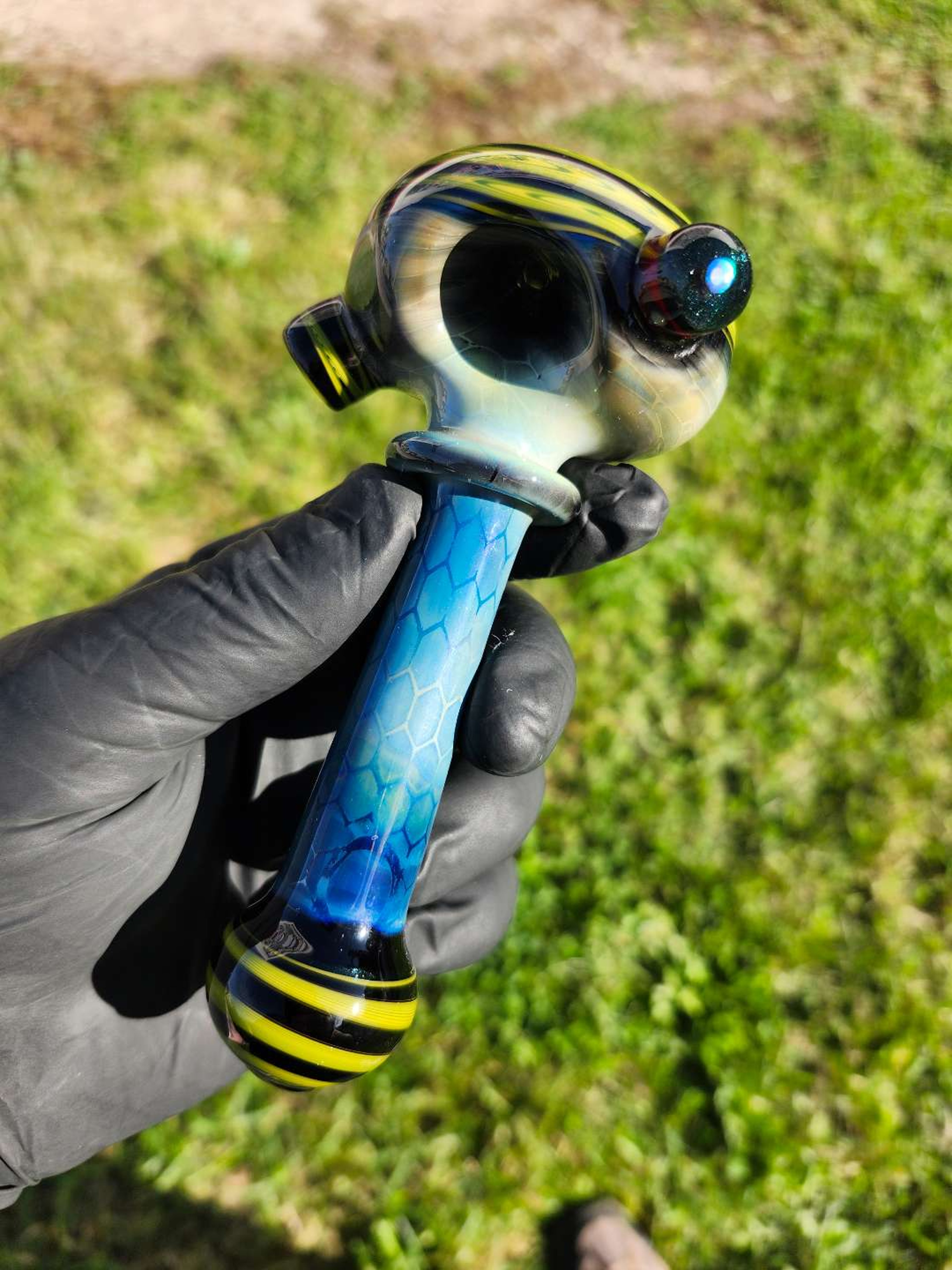JORDAN JAGUSCH GLASS HONEYCOMB SPIRAL SPOON image 0