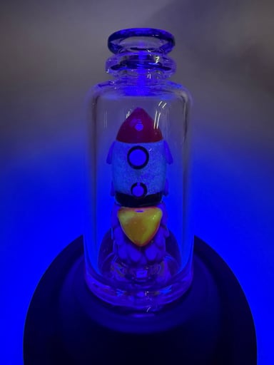 Preview pic of Dichroic UV Rocketship Puffco Peak Attachment