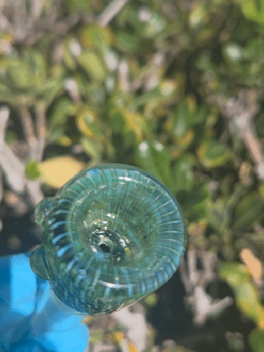 Preview pic of • Green Silver n Gold Slide 14mm Fumed Bubble Trap