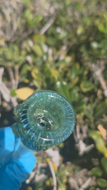Preview pic of • Green Silver n Gold Slide 14mm Fumed Bubble Trap