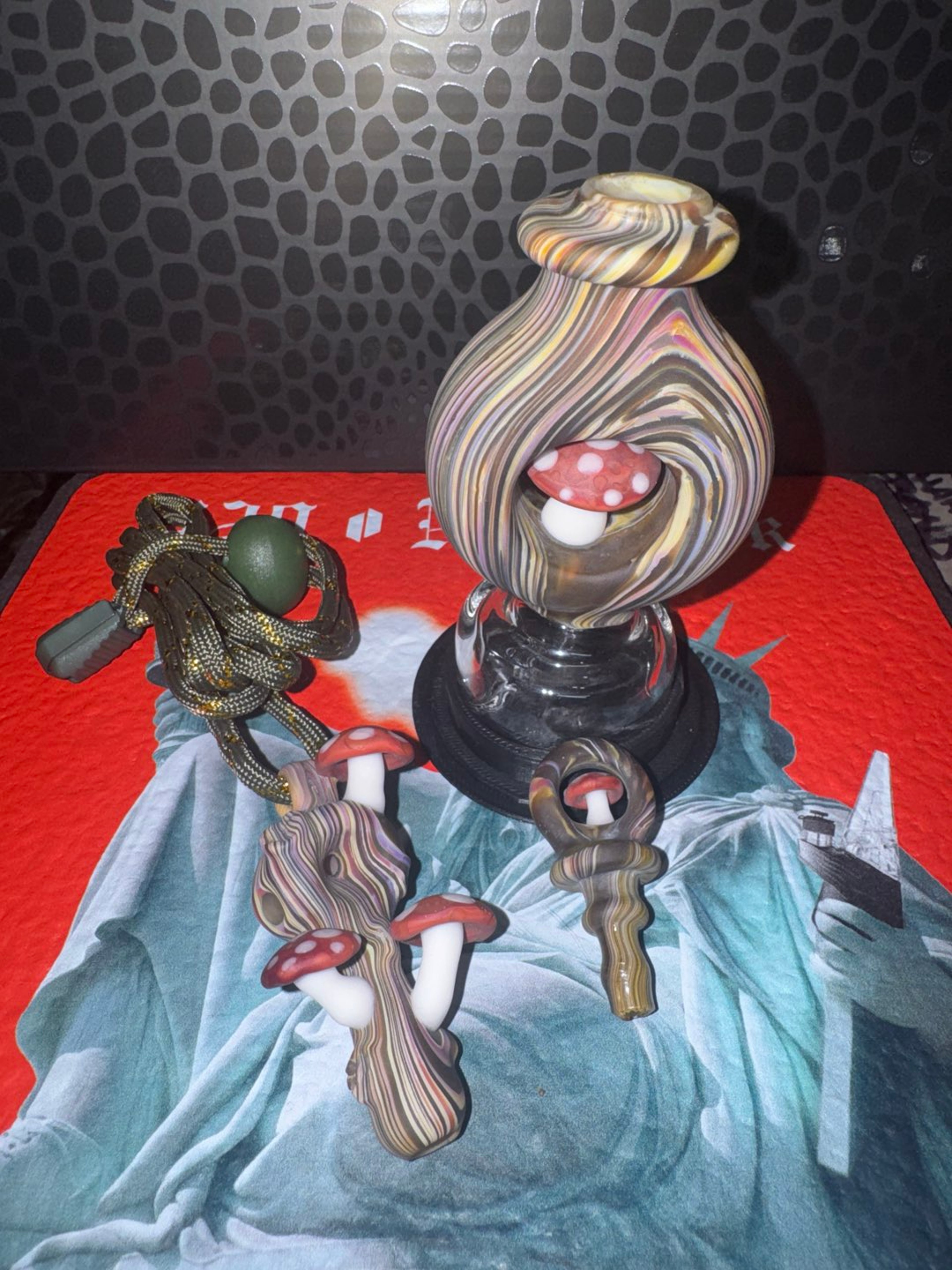 Preview pic of Puffco Peak Dry Top/ 3DXL Joystick/ Pipe Pendant Matching Bundle - Wazoo Glass
