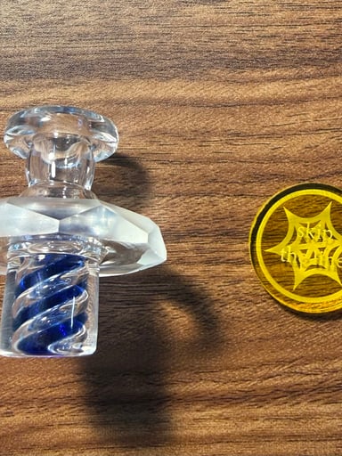 Preview pic of Spider Glass Spinner Cap (Blue with Frosted Glass)