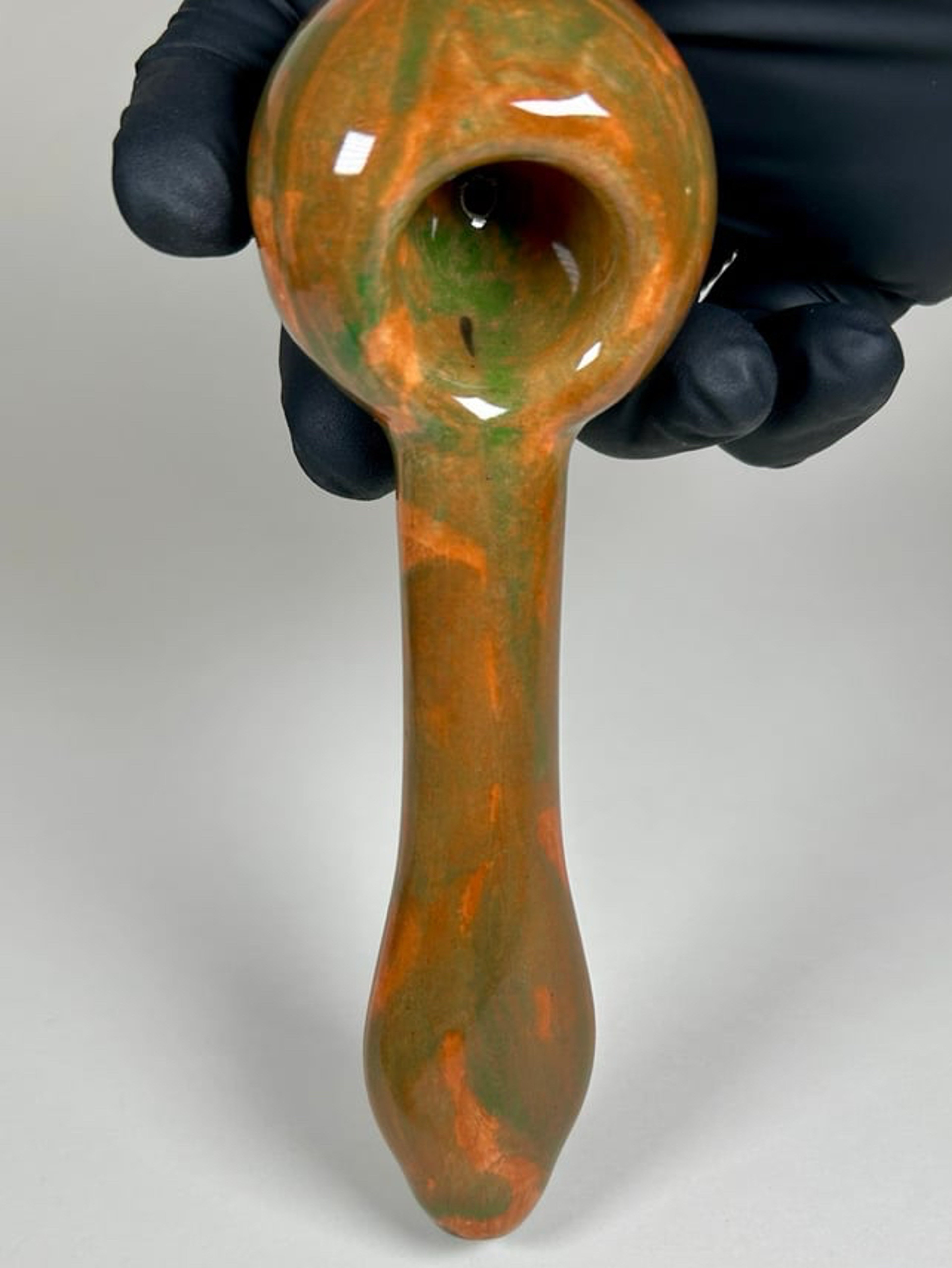 Spoon Pipe - 6.25 Inches - Ceramic - Brown, Orange and Green - FREE SHIPPING! image 0