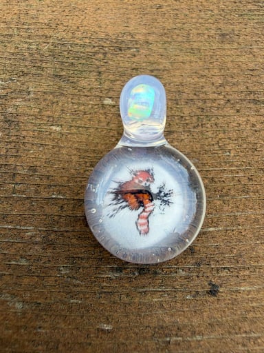 Preview pic of Fortunate Glass red panda pendant