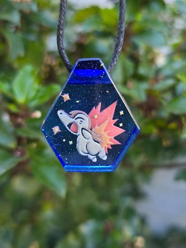 Preview pic of Shiny Cyndaquil Layered Glow Pendant