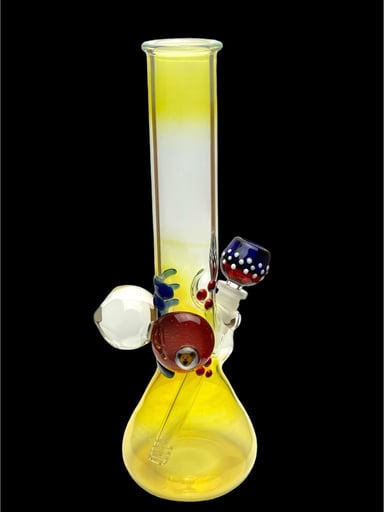 Preview pic of Brand New Trident Glass GD Art Fumed Beaker 44mm x 4mm 12-14" Tall