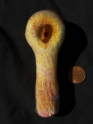 Preview pic of Inside out, layered frit, borosilicate glass pipe. FREE SHIPPING