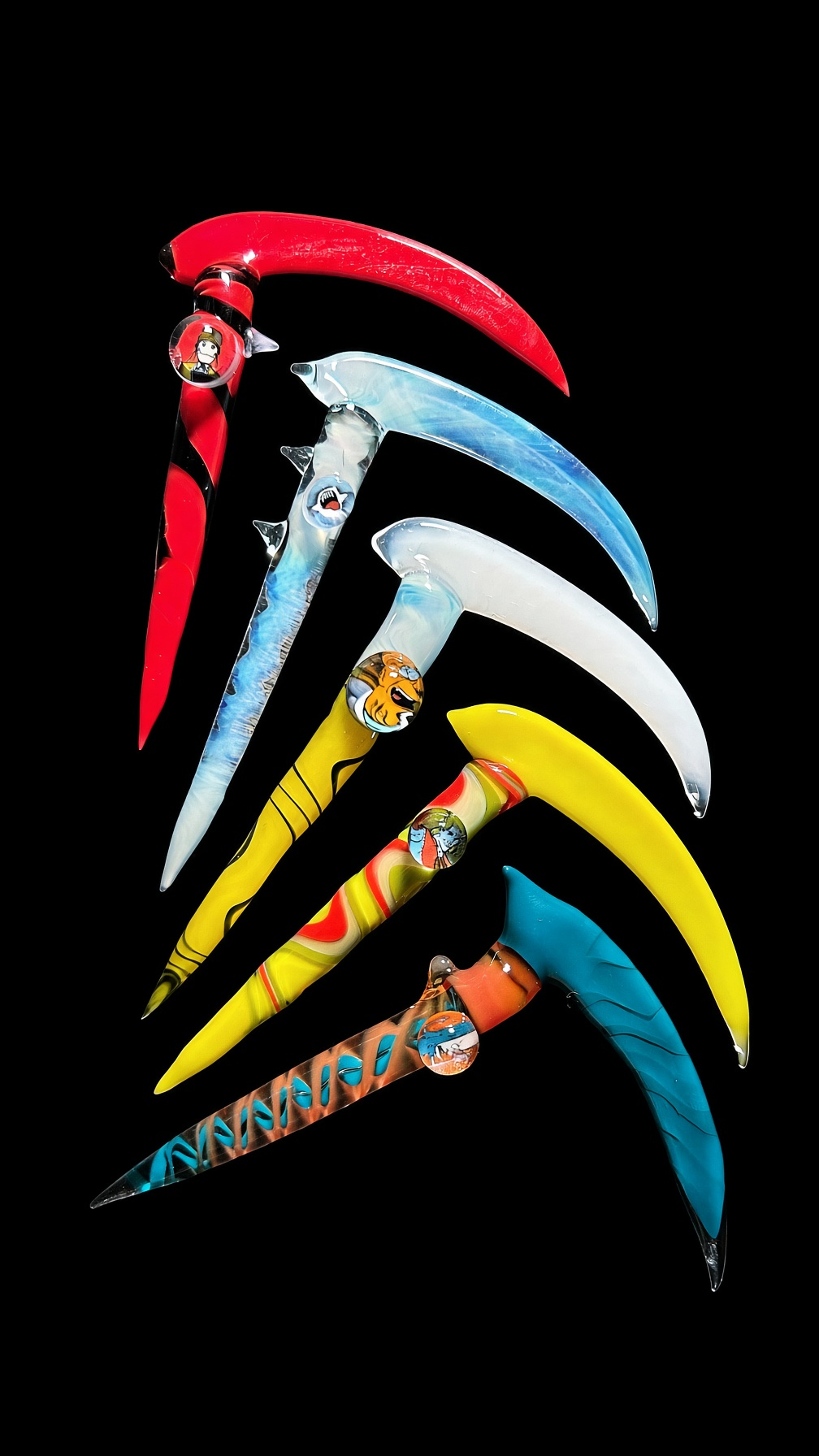 Preview pic of 5x MarvinsGlass 1 of 1 Signature Scythes! ✝️