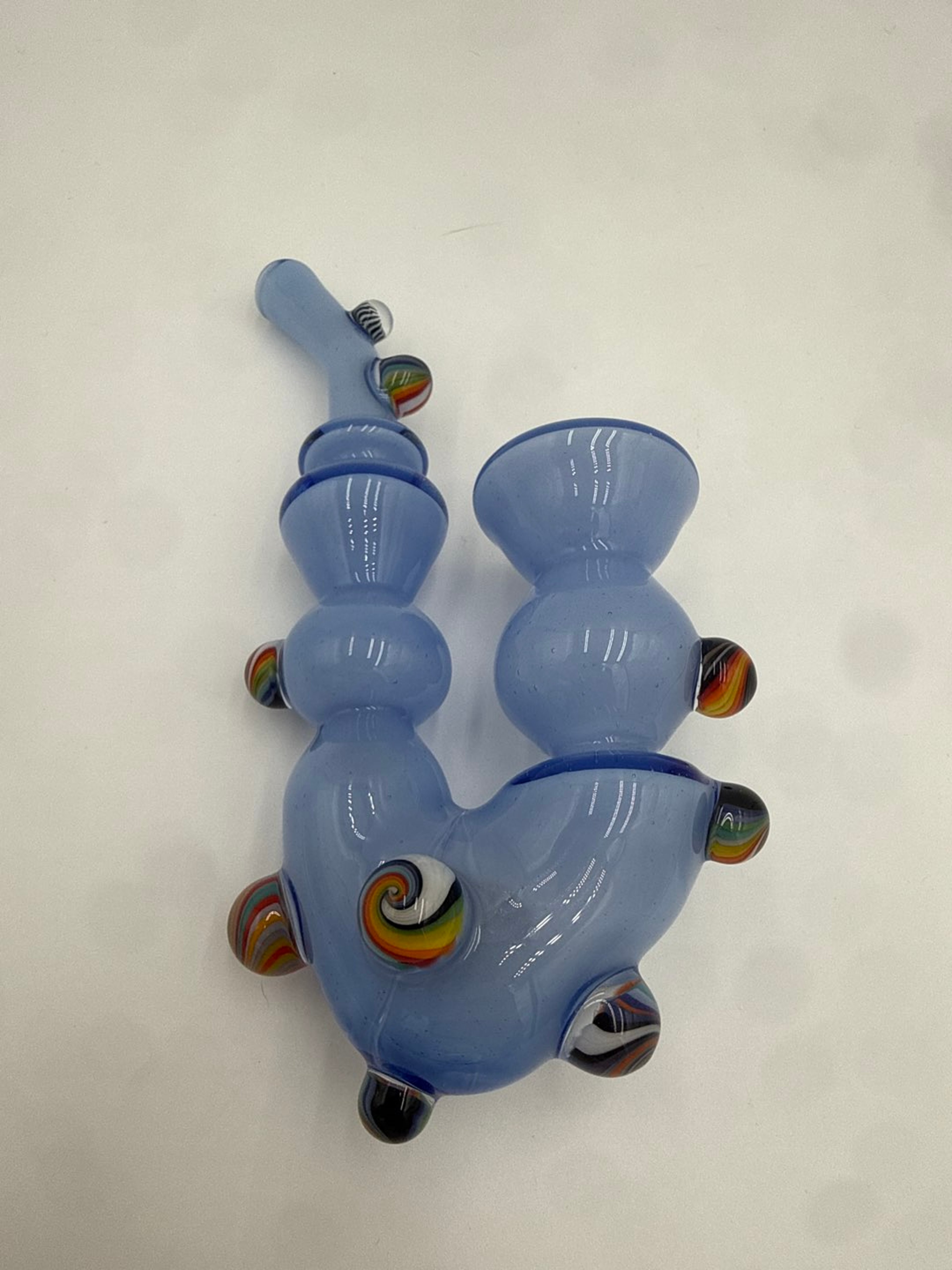 Preview pic of American-Made Sherlock Hand Pipe with Rainbow Accents