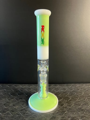 Preview pic of ROOR Tech Green White Rasta 18mm Straight Tube