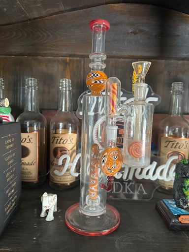 Preview pic of Orange Swirl Straight Tube Bong