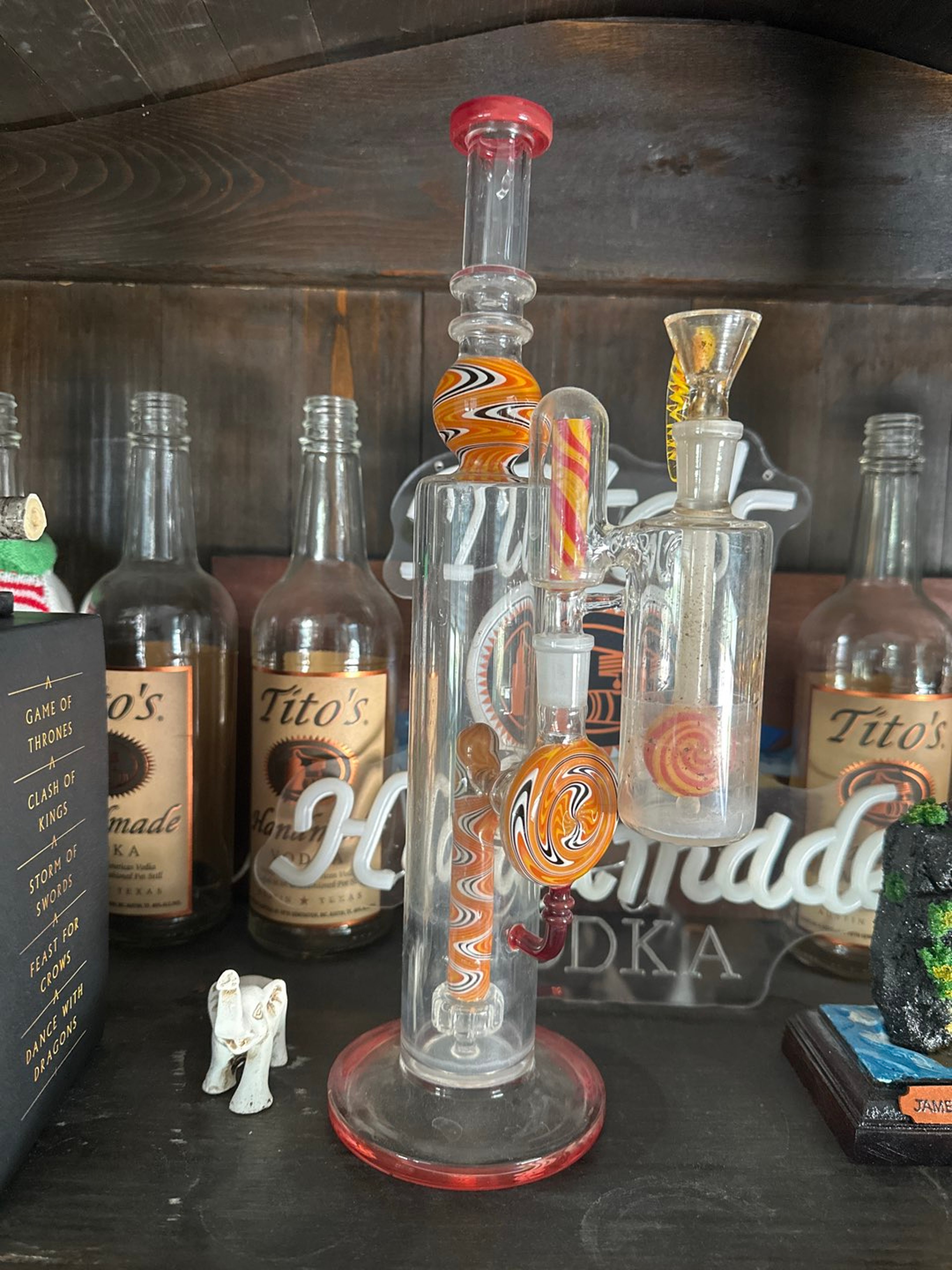 Preview pic of Orange Swirl Straight Tube Bong