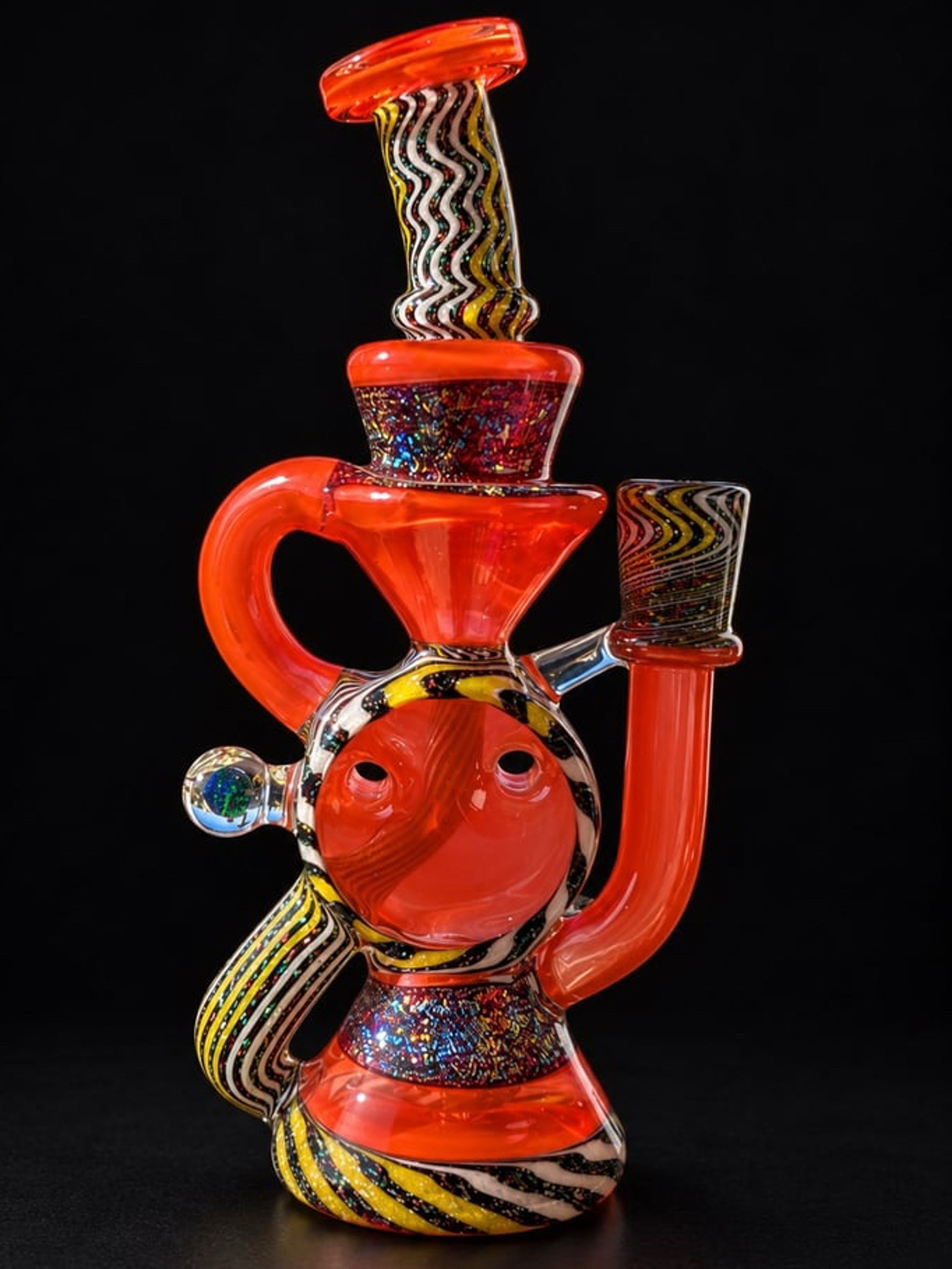 A1 Glass (A1 Functions) Fully Worked Dichro Swiss Puck Recycler – 10mm image 0