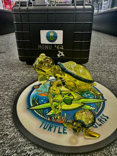 Preview pic of Turtle Time Glass Turtle with Turtle Pendant