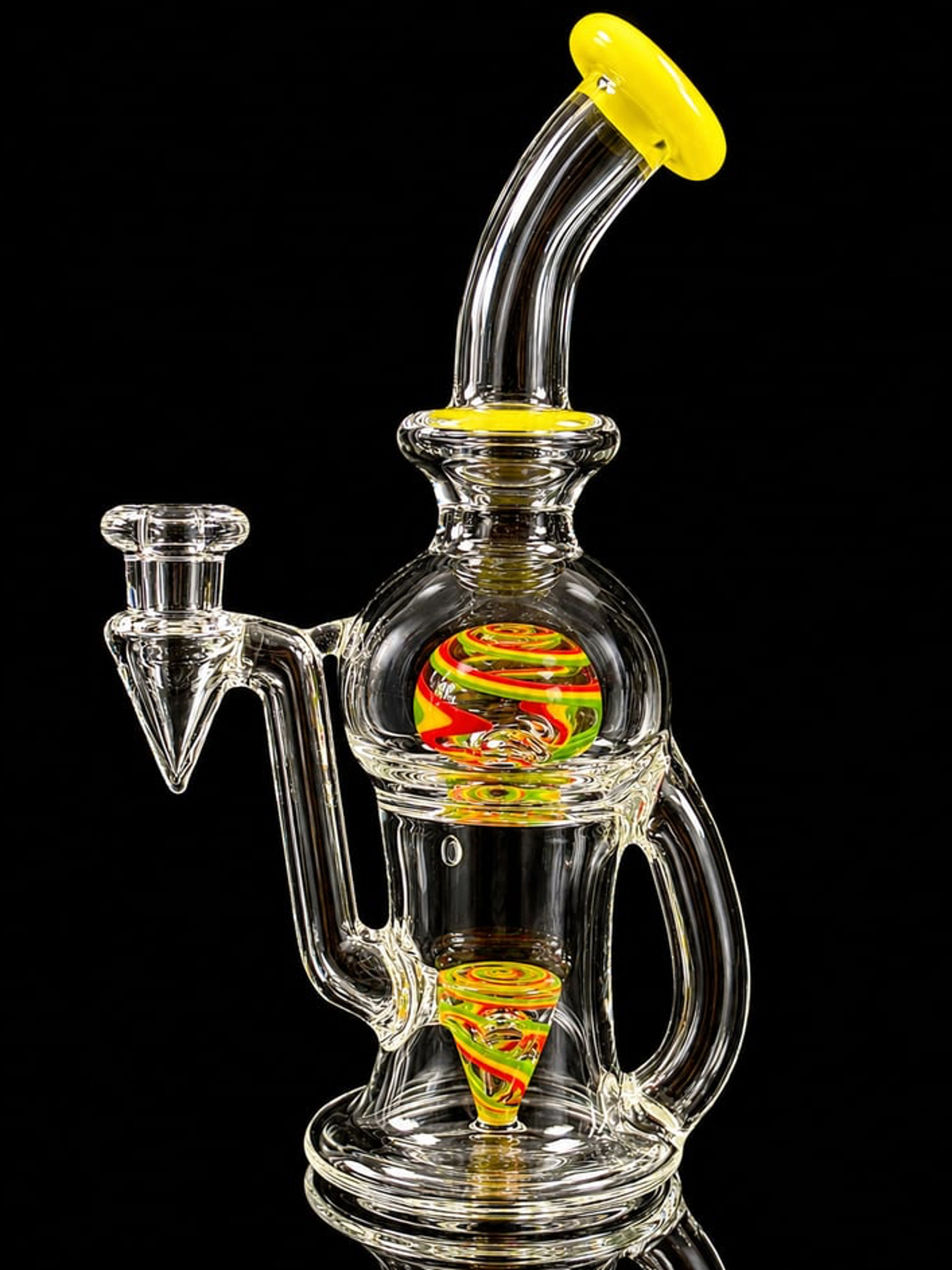 Tube Sock Glass Hustle Brain Bubbler – Rasta Wig Wag Ball Blooper Recycler Rig image 0