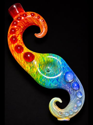 Preview pic of Future Glass Art (Ben Birney) Full Color Rainbow Curl Spoon