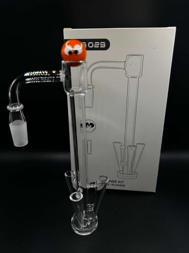 Preview pic of Tall Column Quartz Slurper Spinner Kit with Angled Jet Intakes & Orange Eyeball Carb Cap – 14mm Male / 90°
