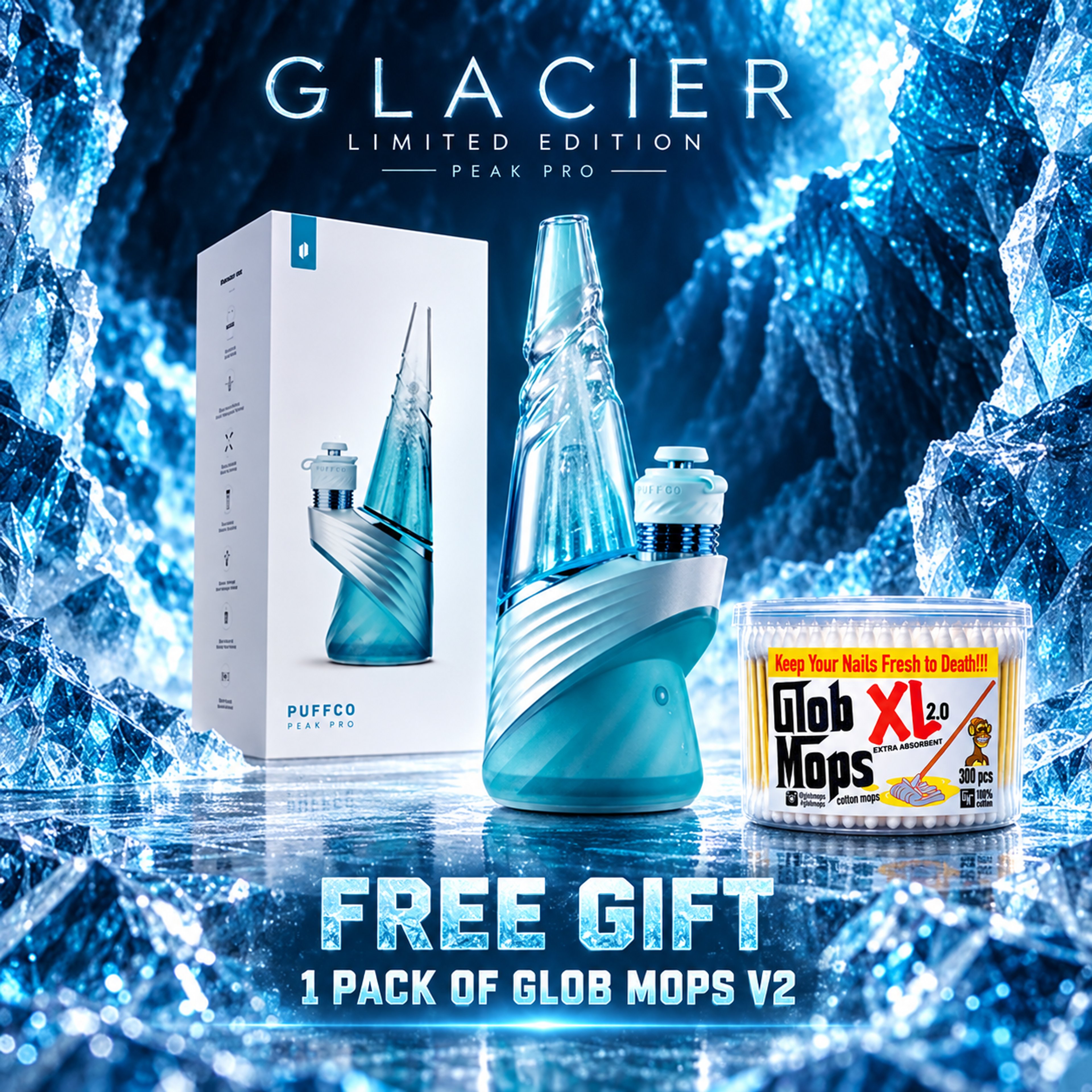 🆕 Puffco Peak Pro 3DXL – Glacier Limited Edition | Brand New + FREE Glob Mops image 0