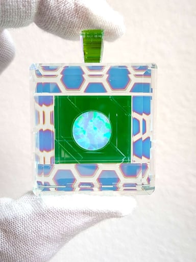 Preview pic of Boro Barto Dichroic Glass Square Pendant