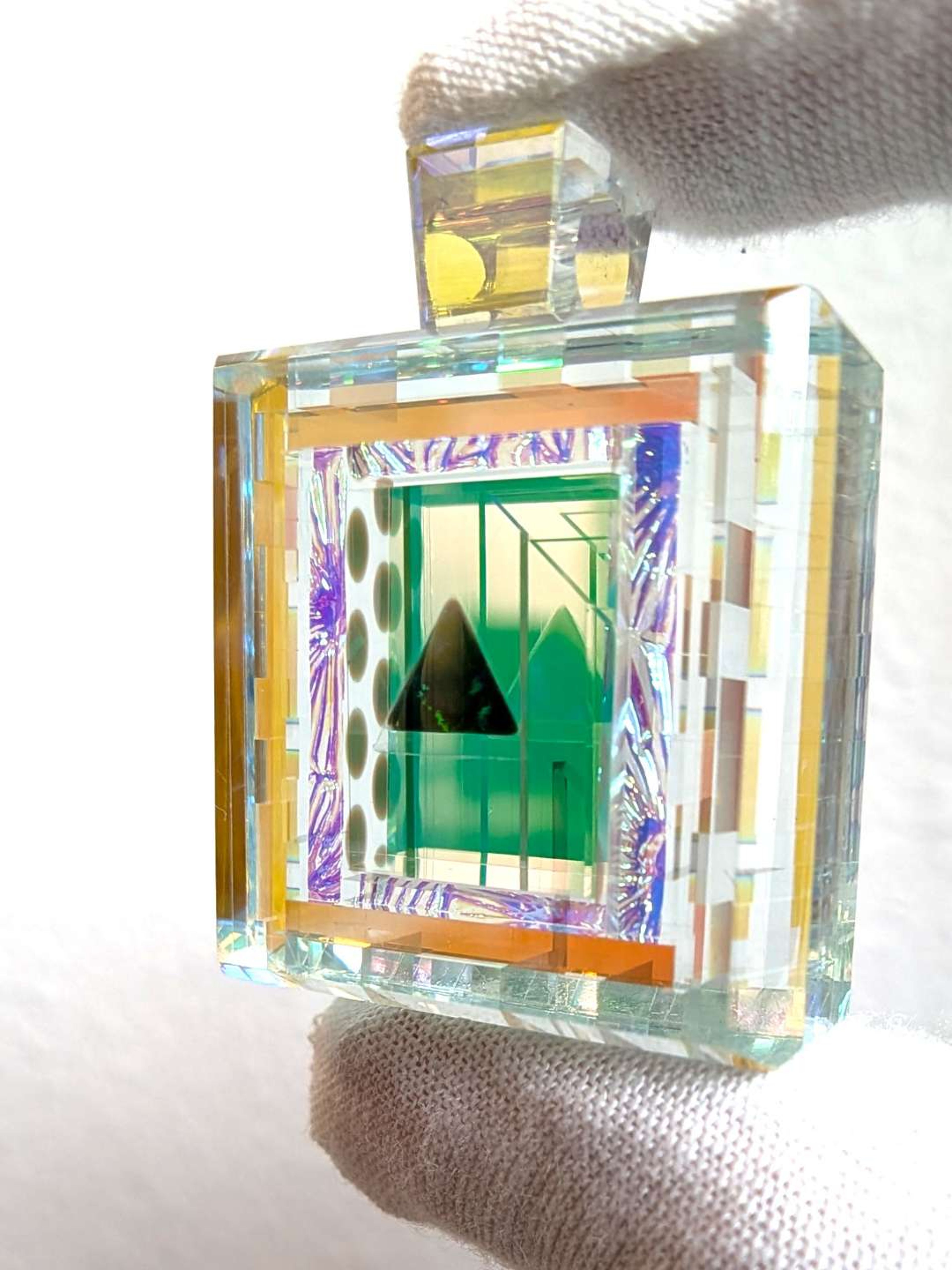 Preview pic of Boro Barto Dichroic Glass Rectangle Pendant