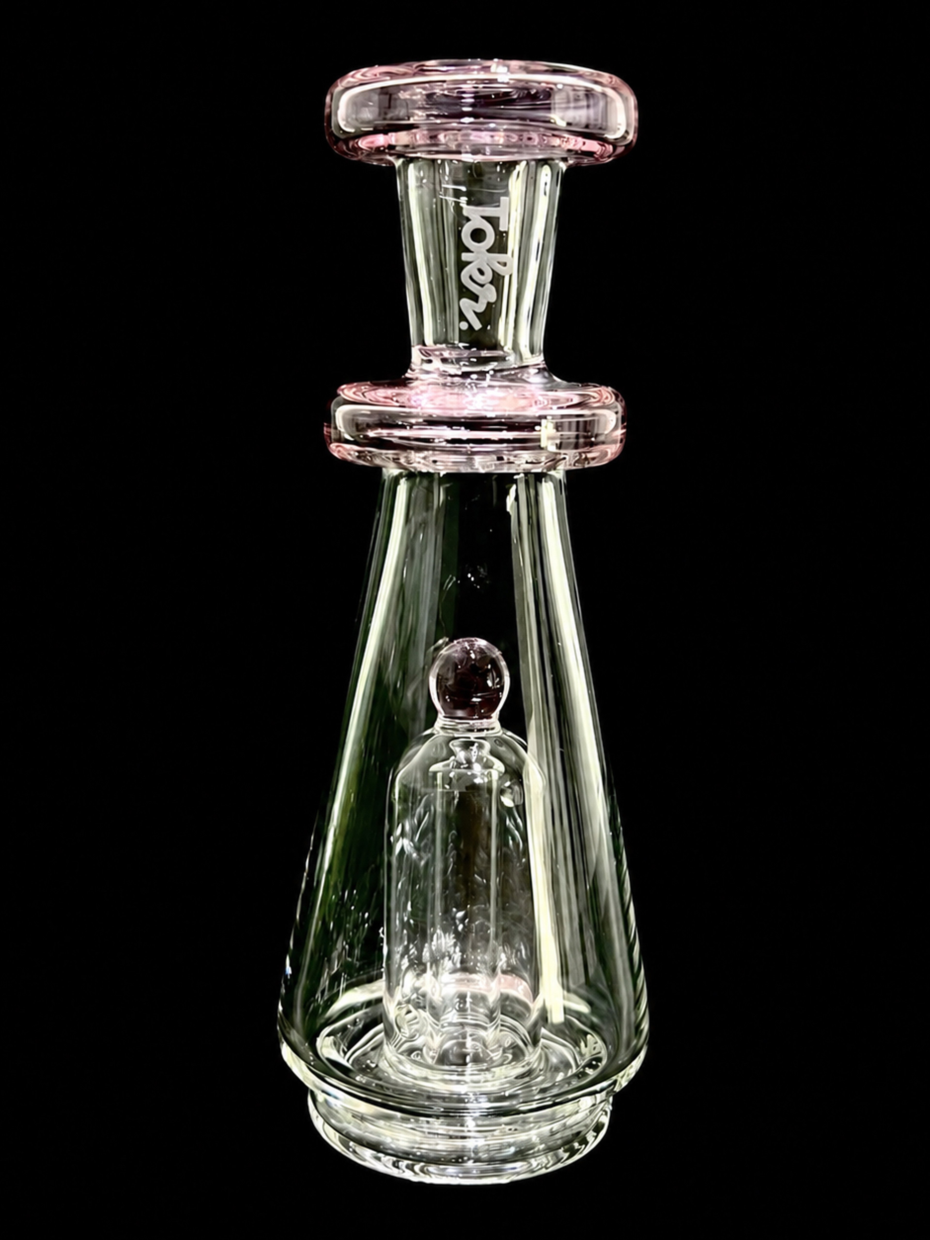 Preview pic of Tokr Glass Transparent Pink Cone Puffco Peak Top