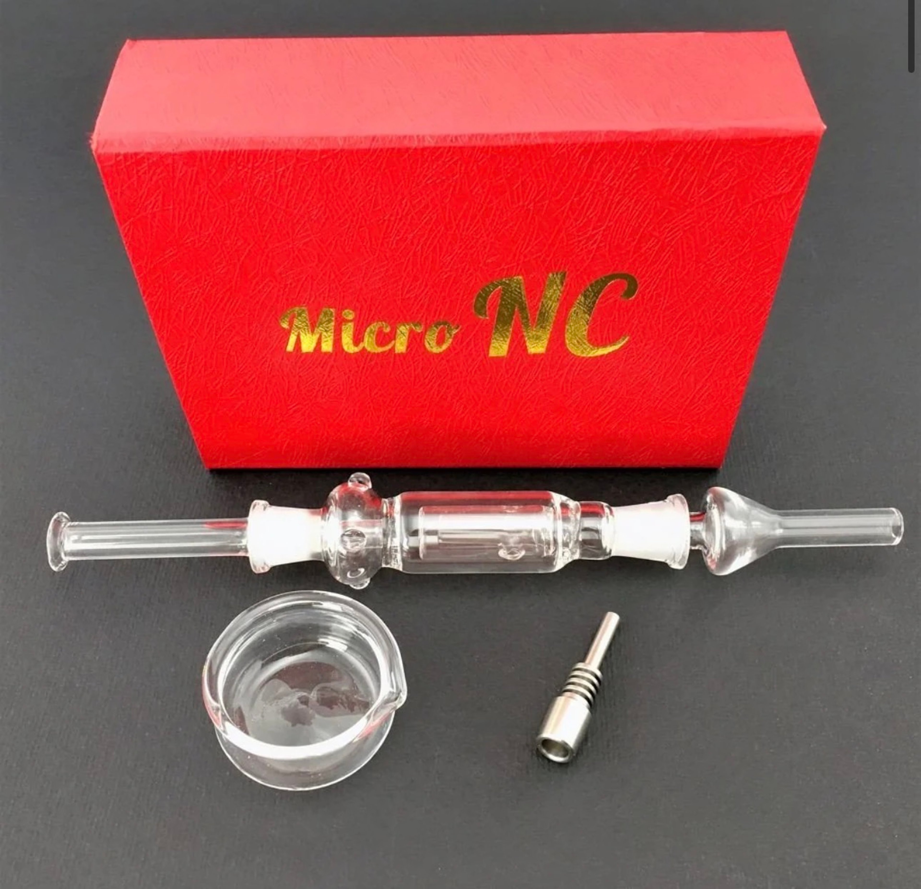 Preview pic of Micro NC Nectar Collector Kit | Glass Straw + Titanium Tip + Dish